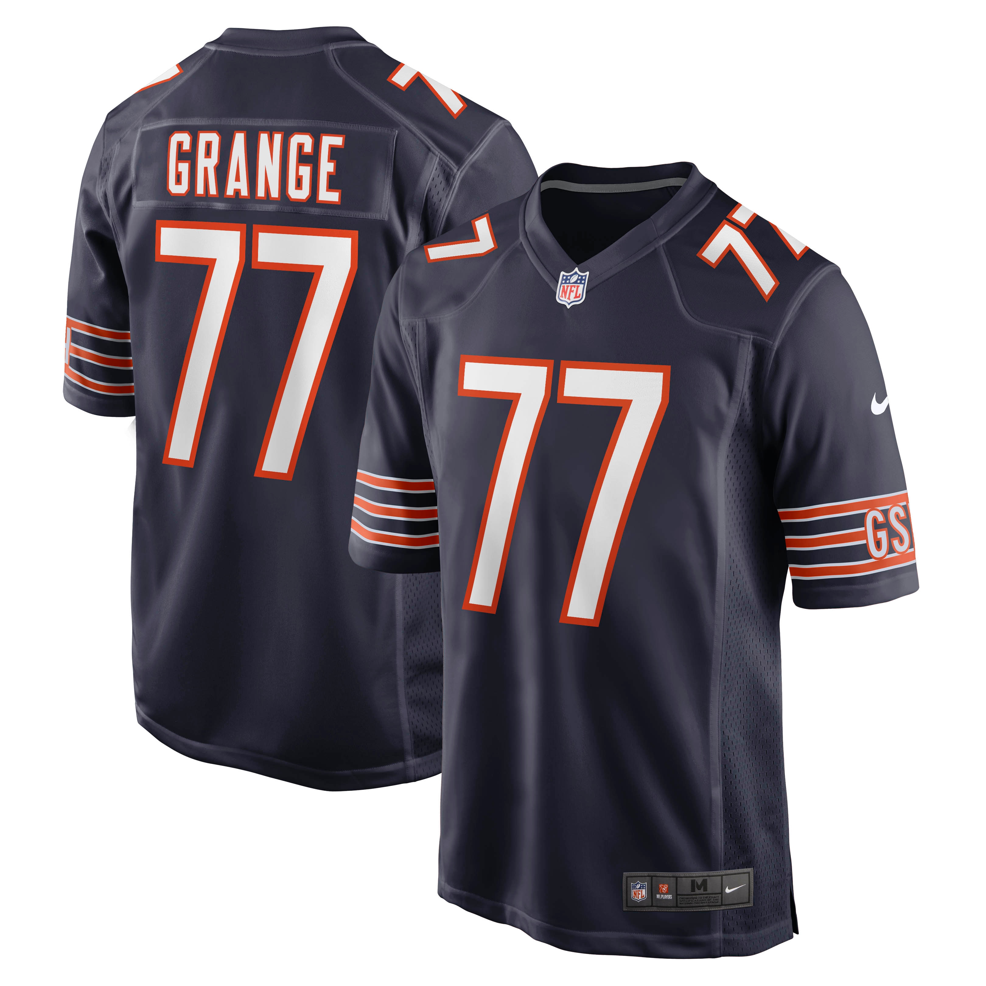 Red Grange Chicago Bears Retired Player Jersey Navy