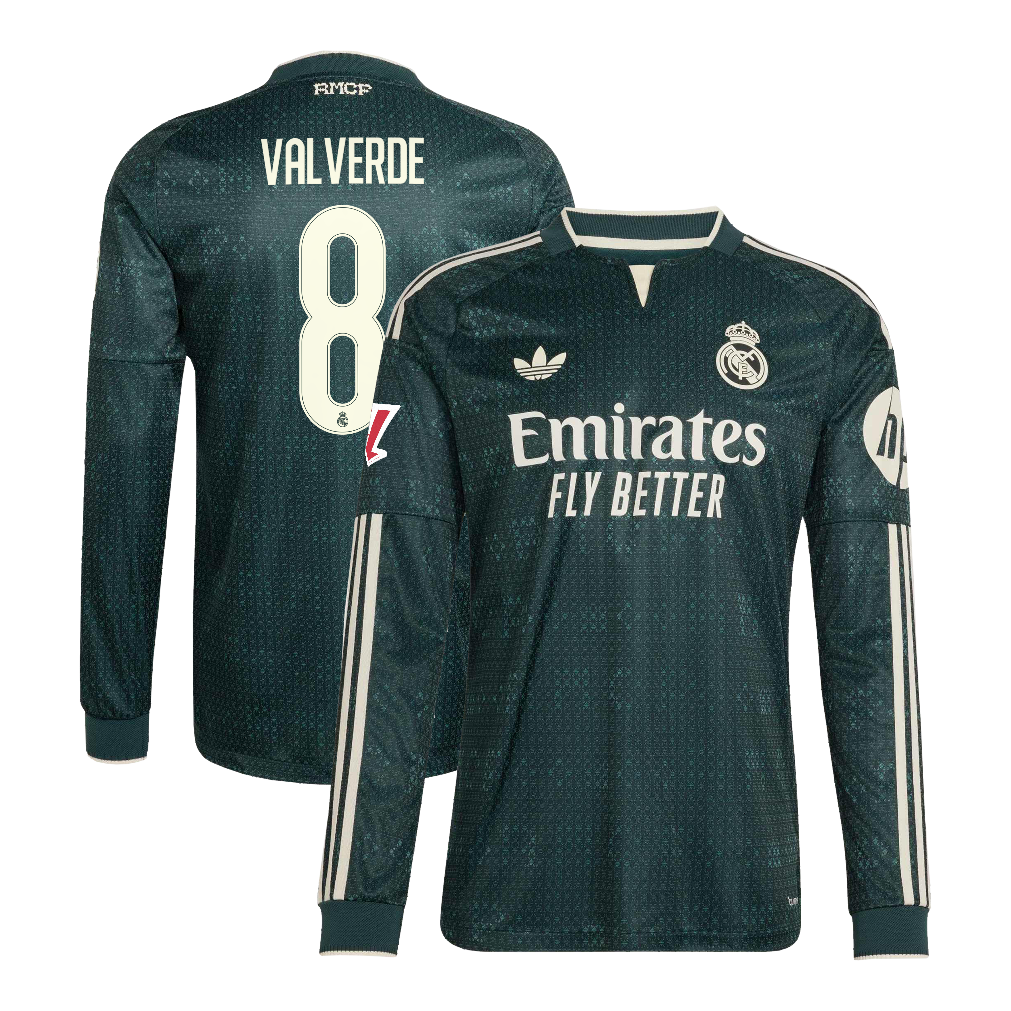 Federico Valverde Real Madrid 2026/27 Away On Field Long Sleeve Jersey Green