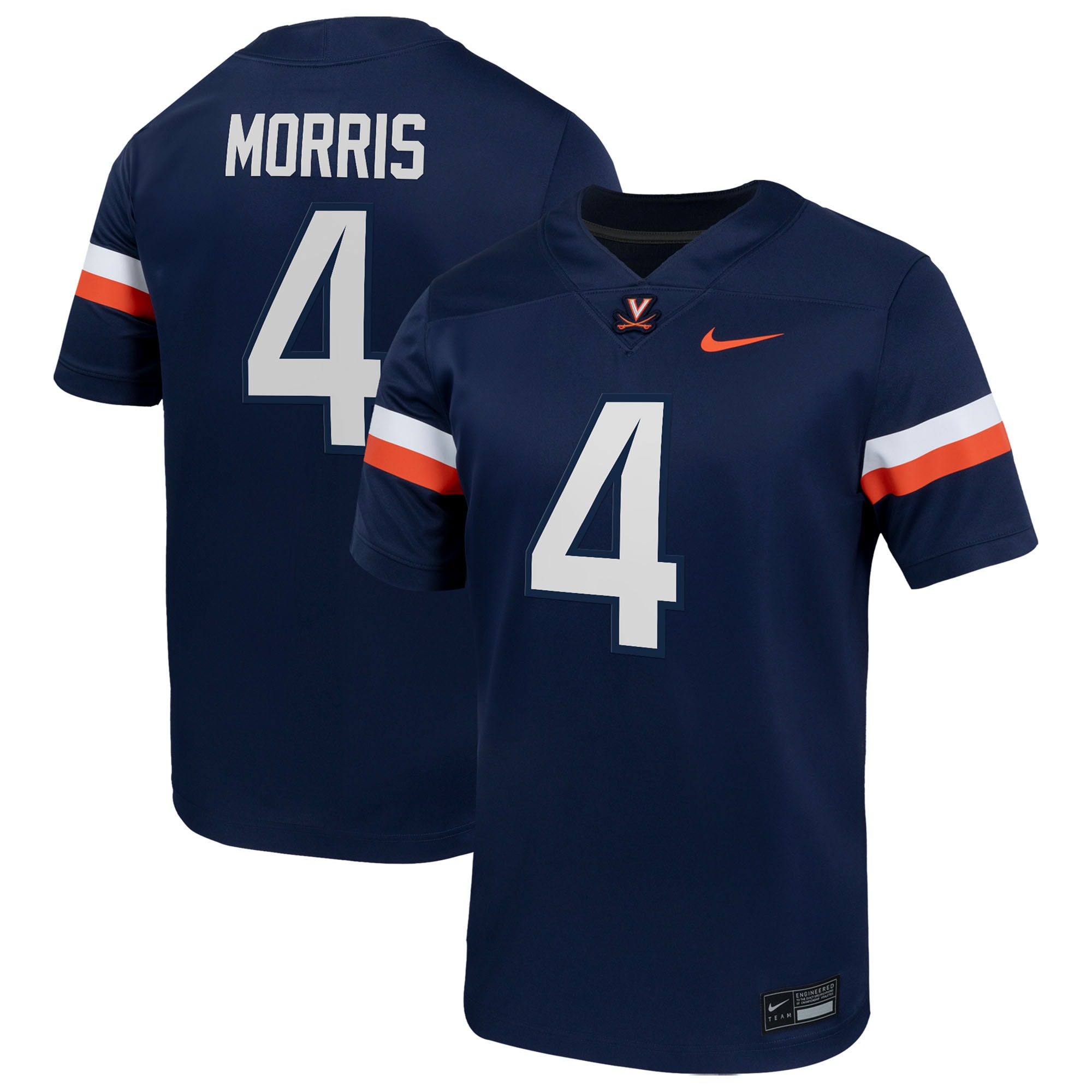 Chandler Morris Virginia Cavaliers Home Men S Nil Football Game Jersey Navy