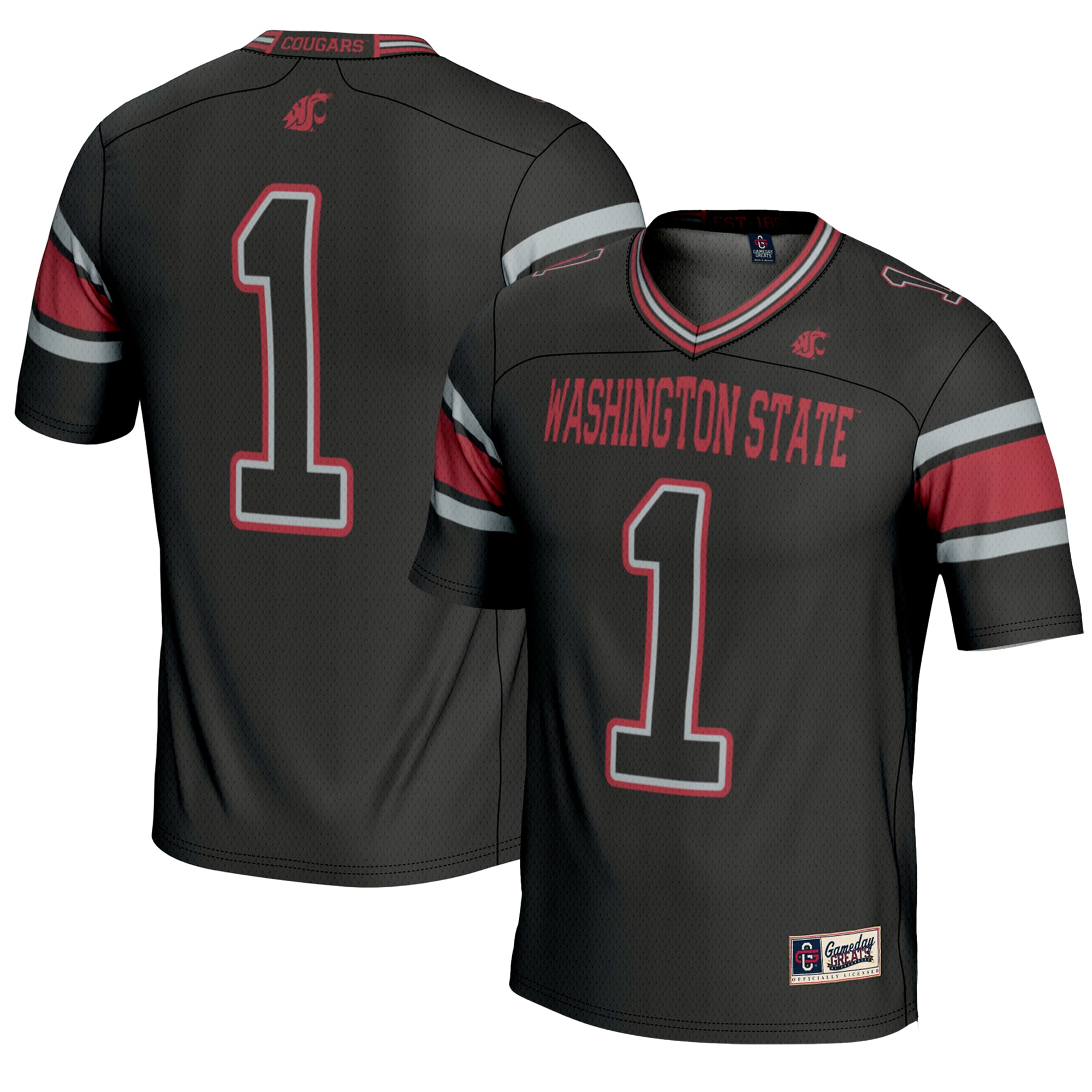 1 Washington State Cougars Gameday Greats Endzone Football Jersey Black Men