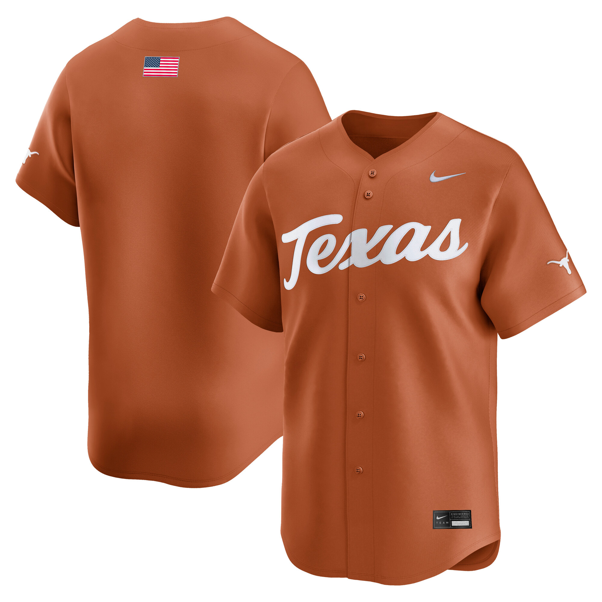 Texas Longhorns Baseball Limited Jersey Texas Orange