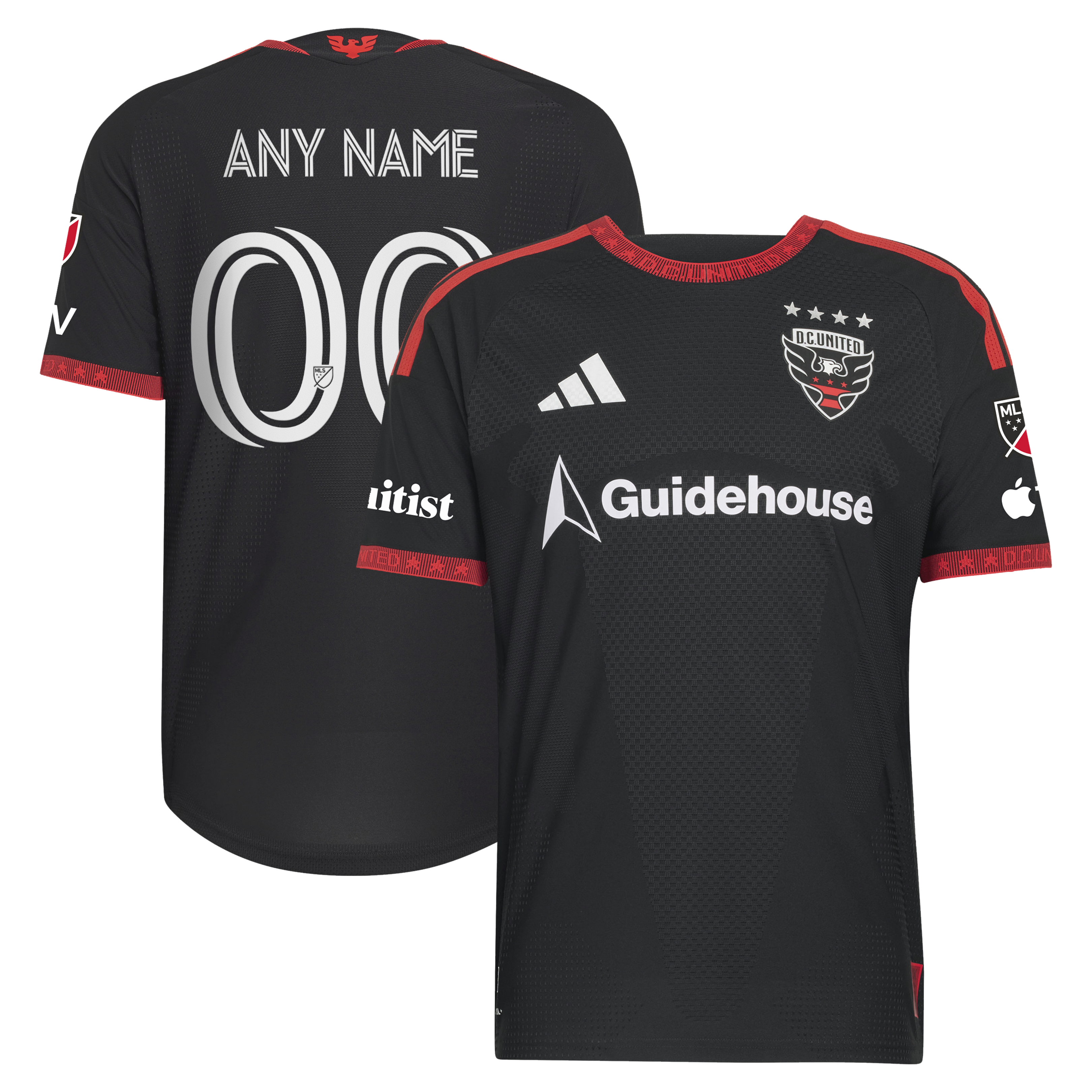 D C United 2026 Black And Red Kit On Field Patch Custom Jersey Black