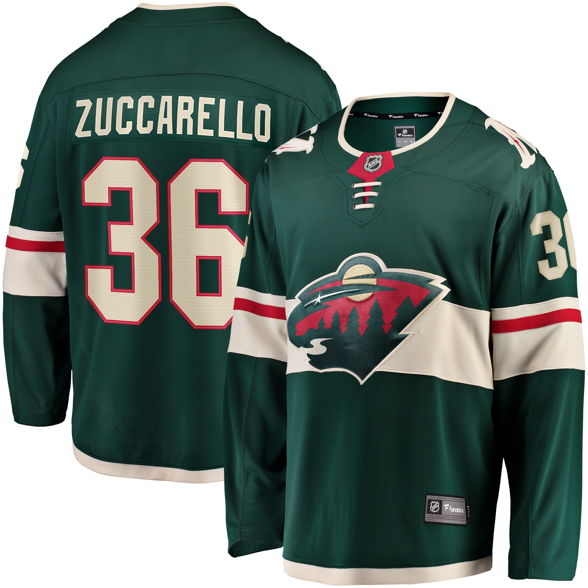 Mats Zuccarello Minnesota Wild Team Color Breakaway Player Jersey Green