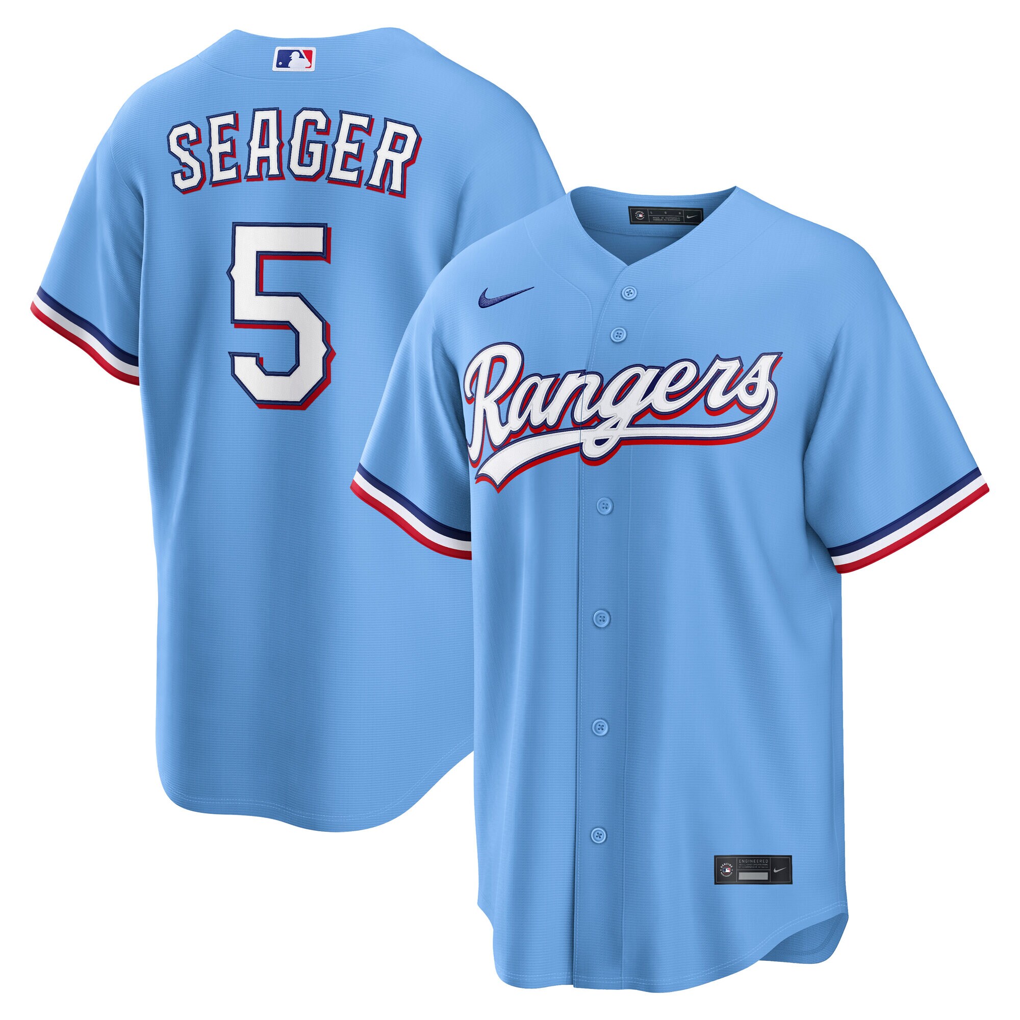 Corey Seager Texas Rangers Alternate Replica Jersey Light Blue