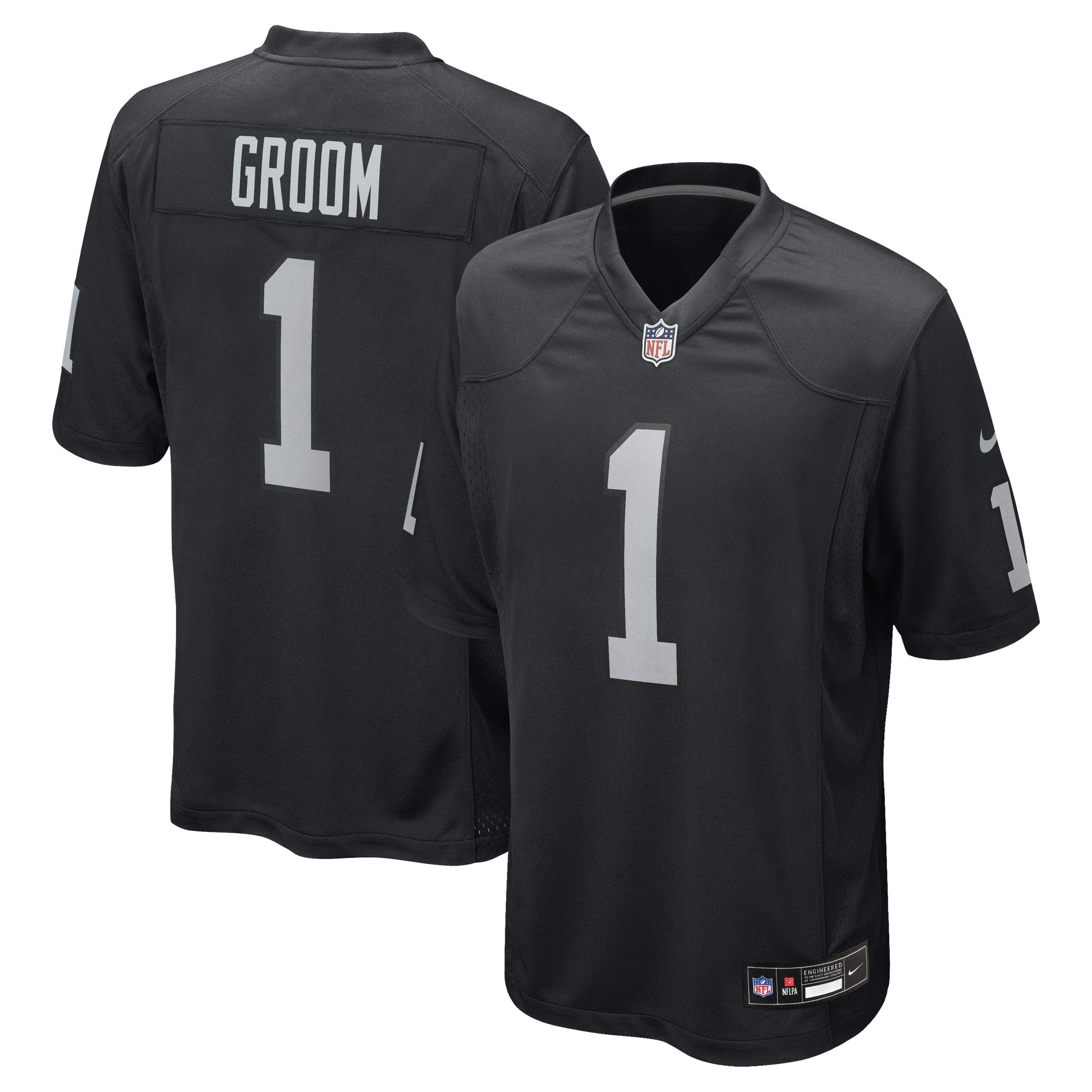 Number 1 Groom Las Vegas Raiders Game Jersey Black