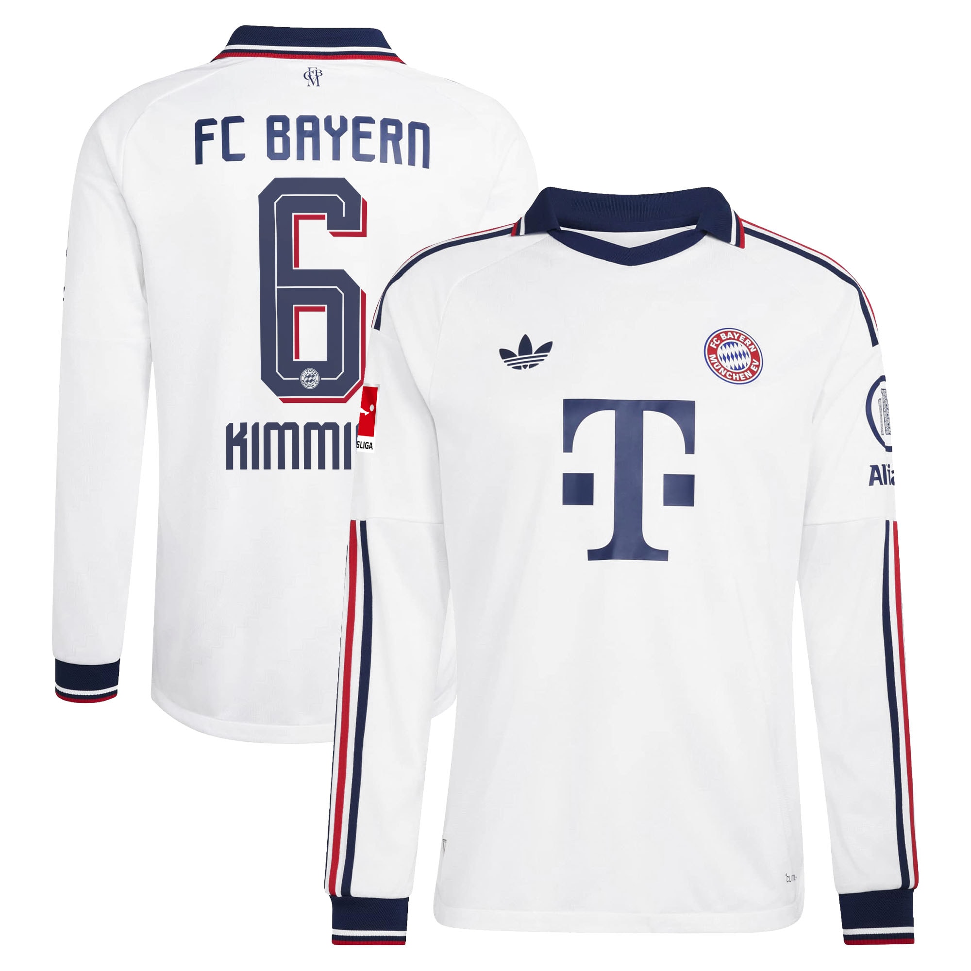 Joshua Kimmich Bayern Munich 2026/27 Away On Field Long Sleeve Jersey White