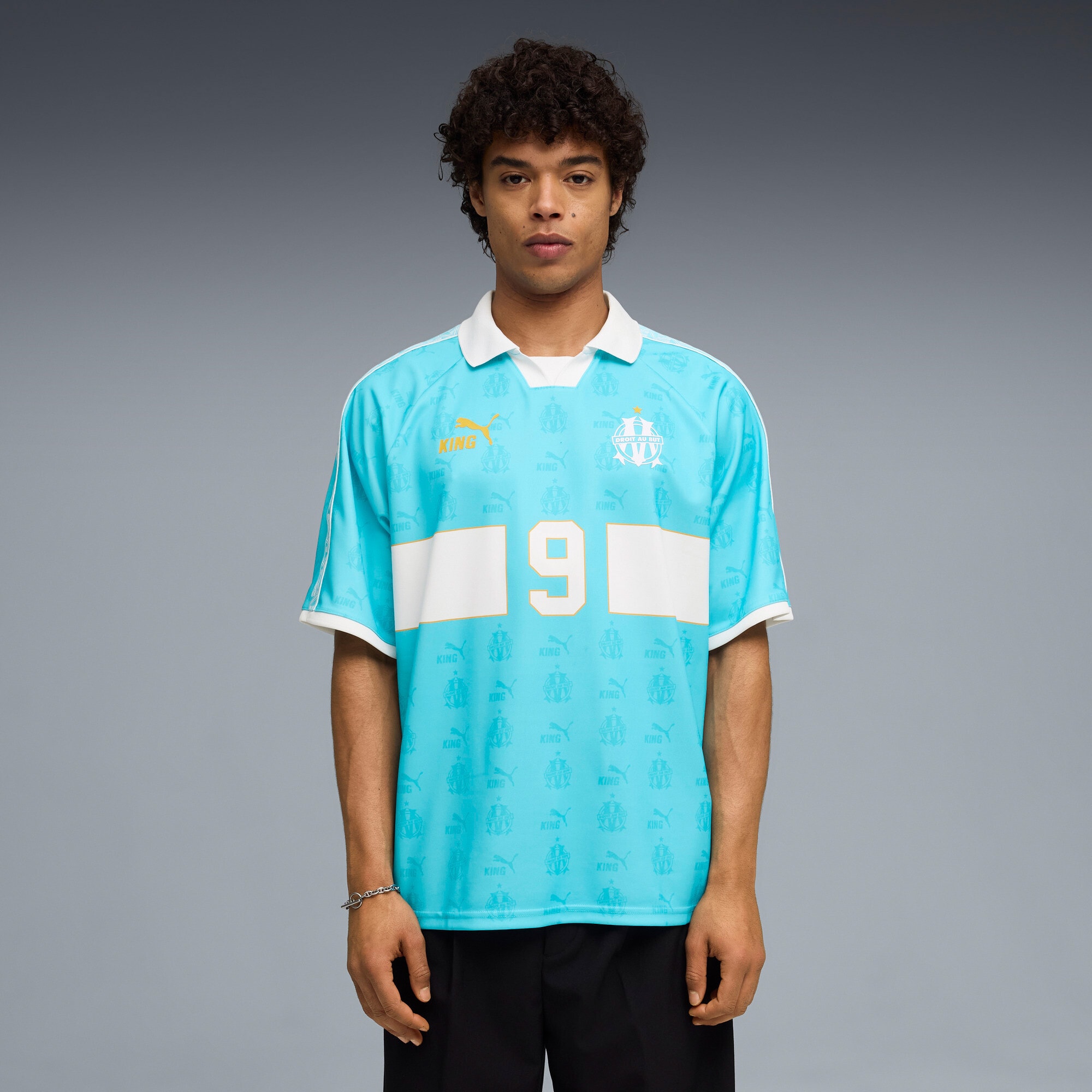 Olympique Marseille King Retro Fashion Jersey Turquoise