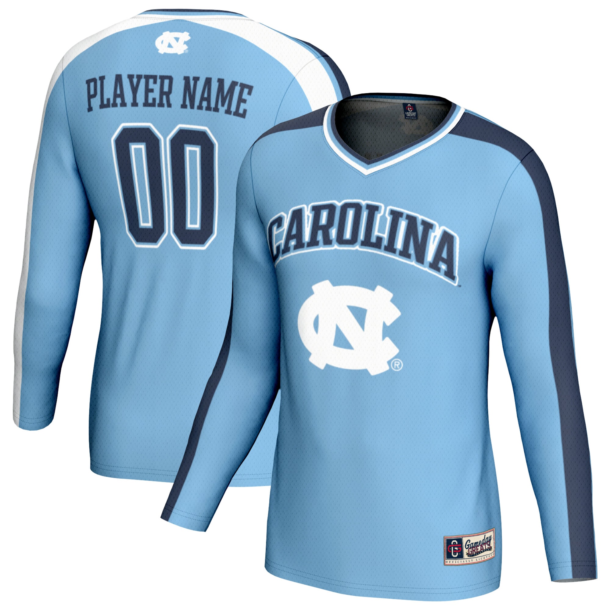 North Carolina Tar Heels Gameday Greats Nil Pick A Player Collegiate Volleyball Lightweight Fashion Jersey Carolina Blue Men