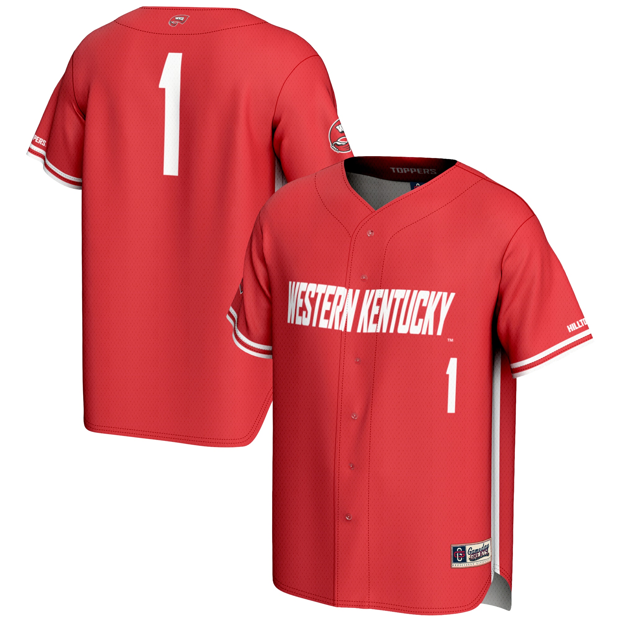 1 Western Kentucky Hilltoppers Gameday Greats Lightweight Baseball Jersey Red
