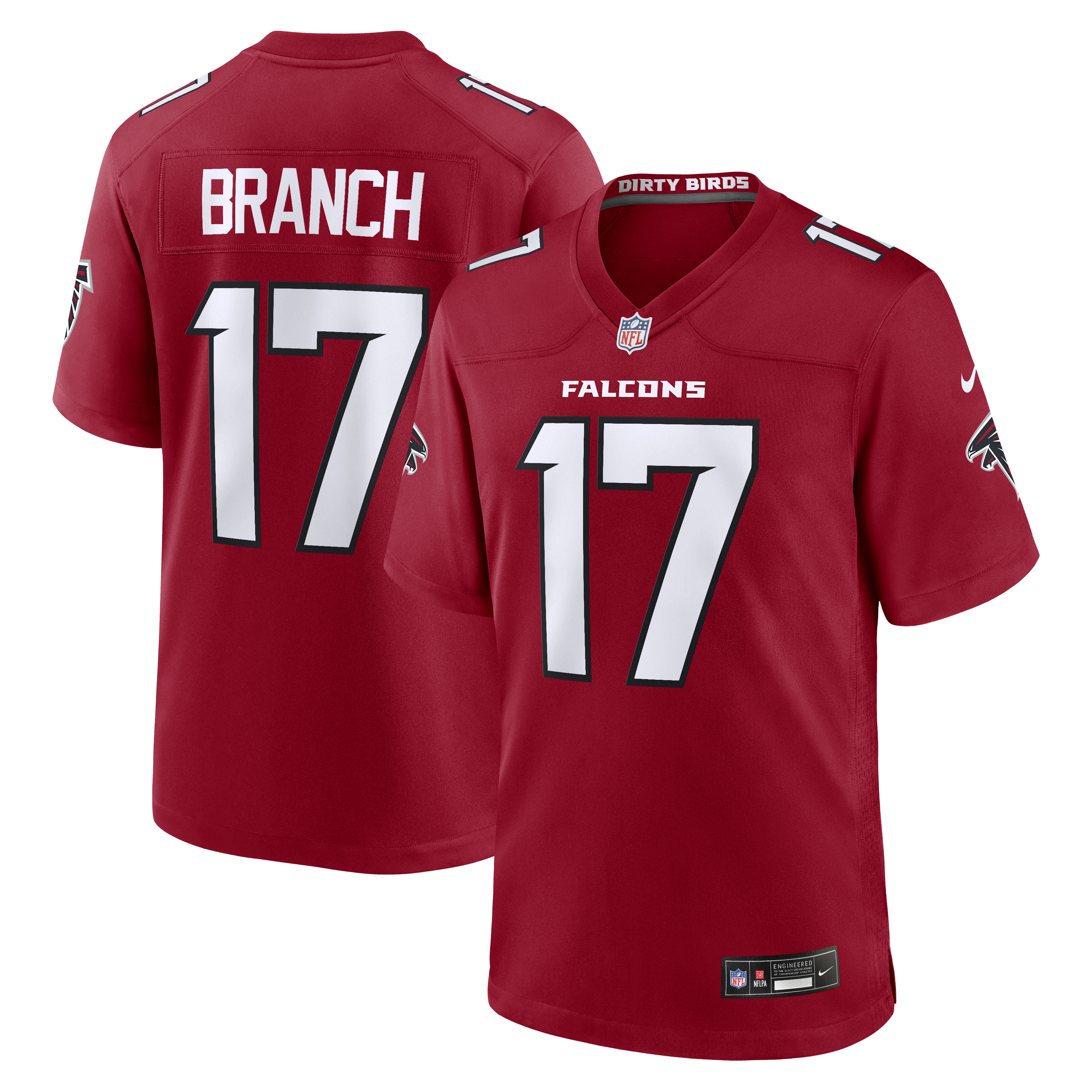 Zachariah Branch Atlanta Falcons Team Game Jersey Red