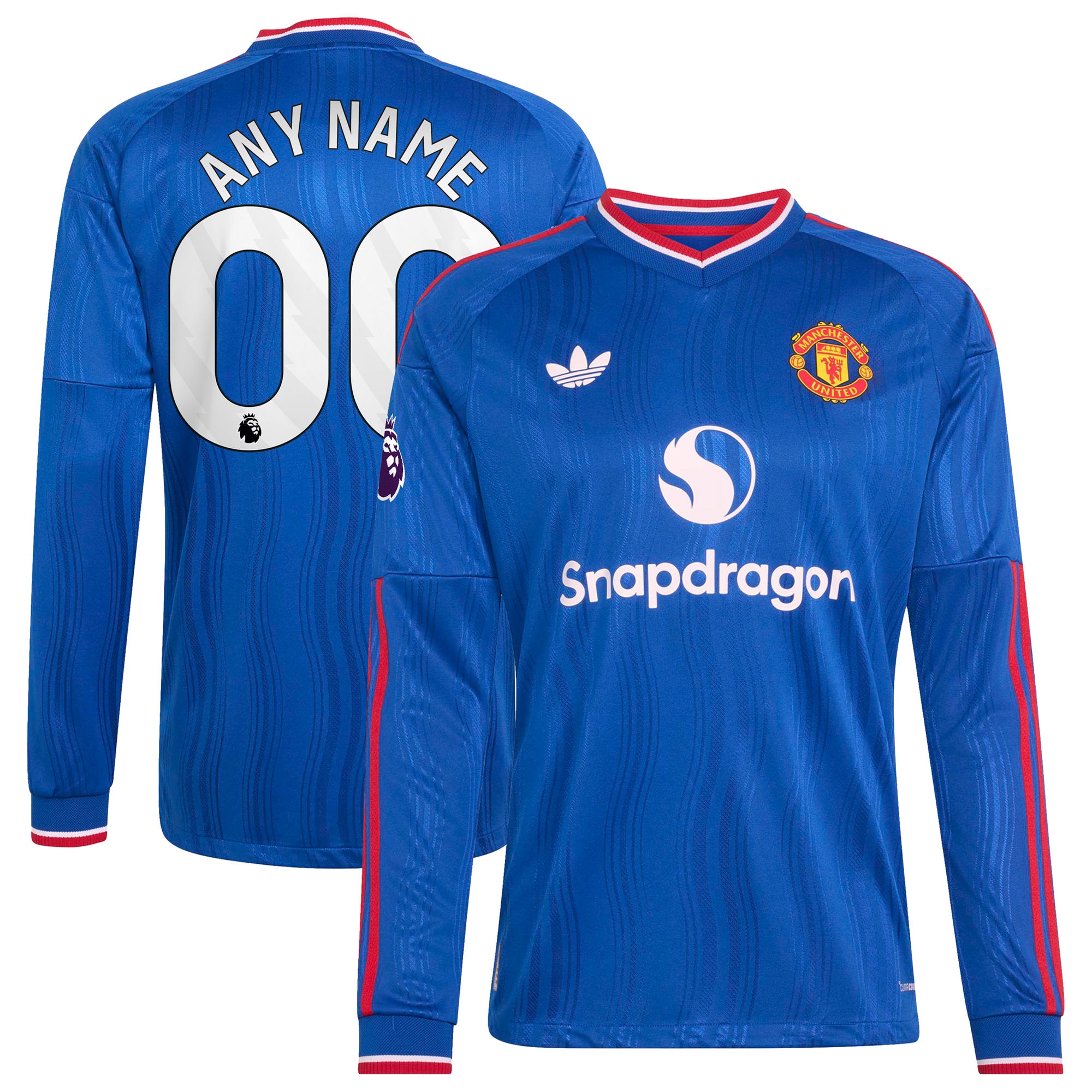 Manchester United 2026/27 Away On Field Custom Long Sleeve Jersey Royal