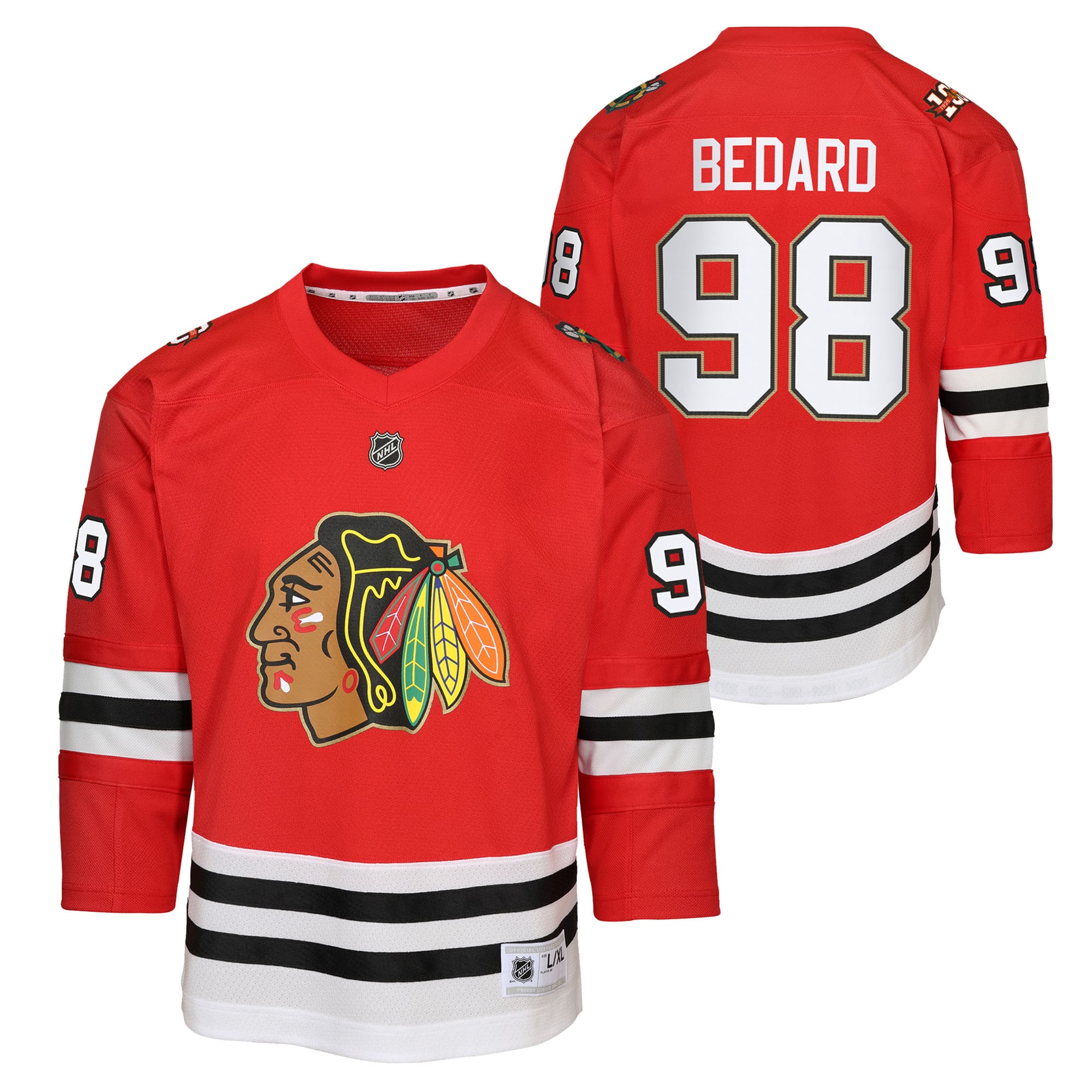 Connor Bedard Chicago Blackhawks Home Centennial Premier Jersey Red Men