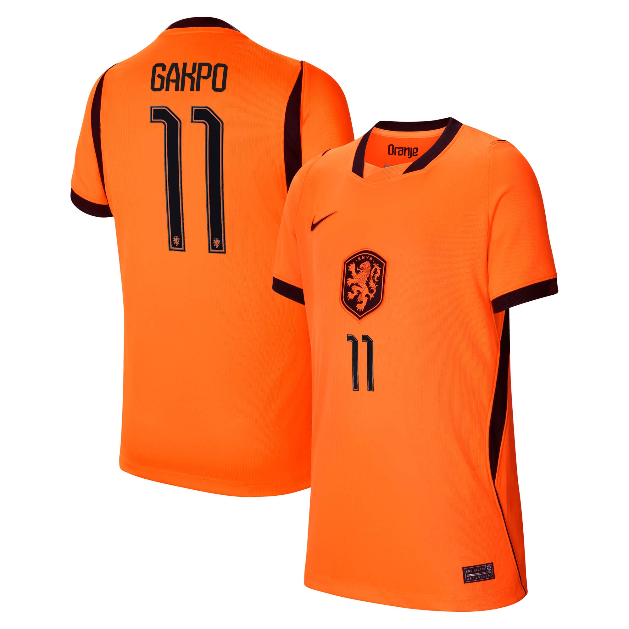 Cody Gakpo Netherlands National Team Youth 2026 Home Stadium Replica Jersey Orange