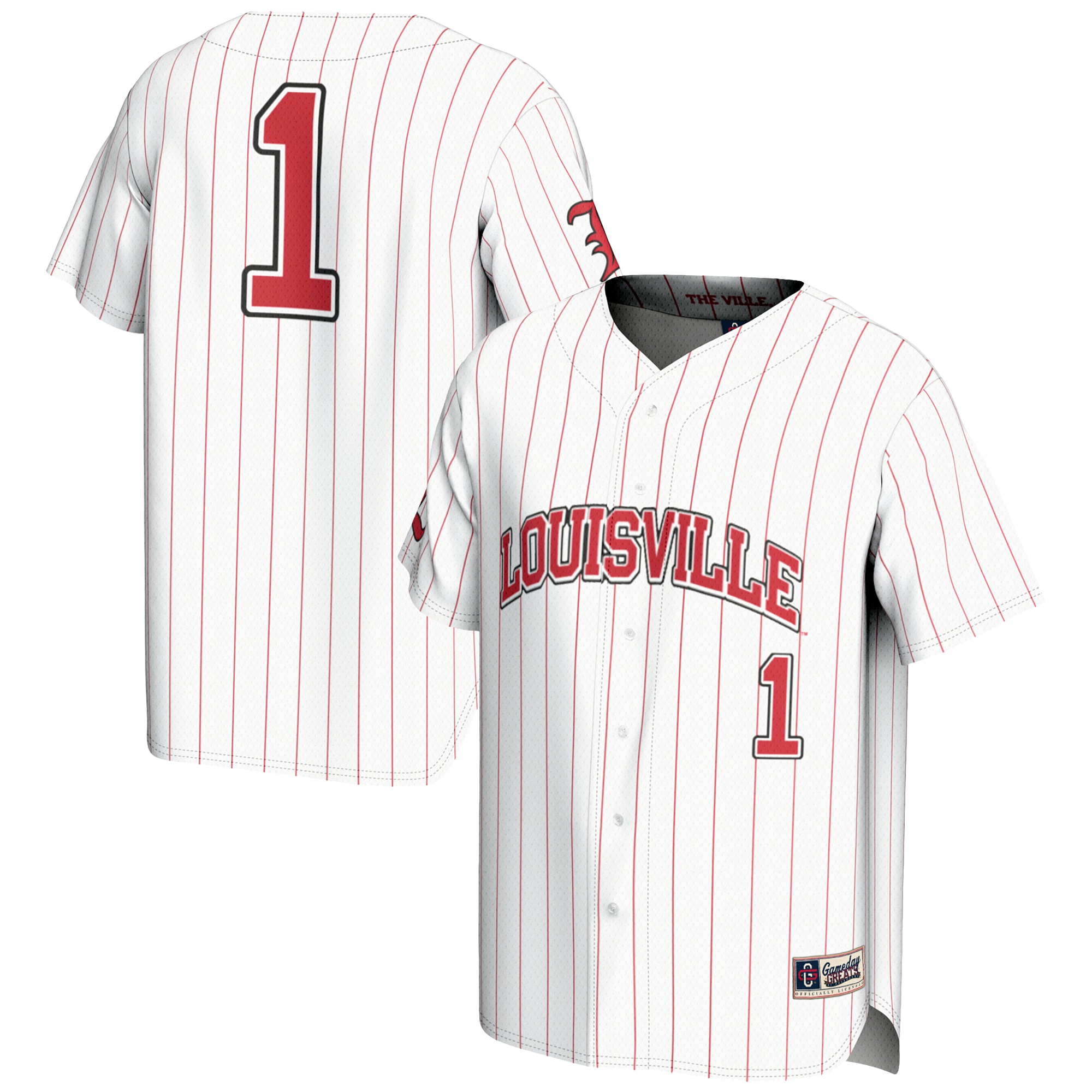 1 Louisville Cardinals Gameday Greats Lightweight Baseball Fashion Jersey White