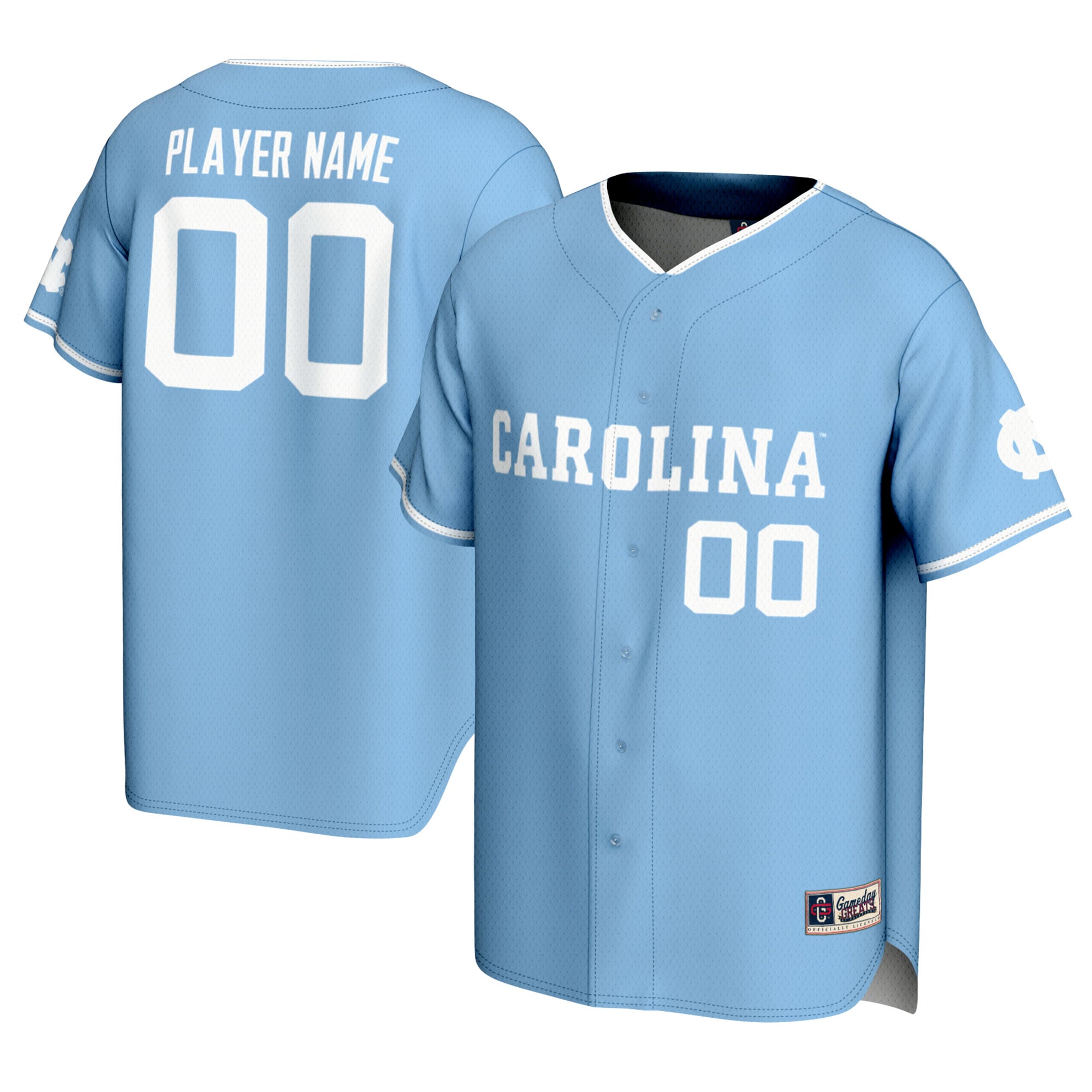 North Carolina Tar Heels Gameday Greats Carolina Blue Nil Pick A Player Lightweight Baseball Jersey Light Blue