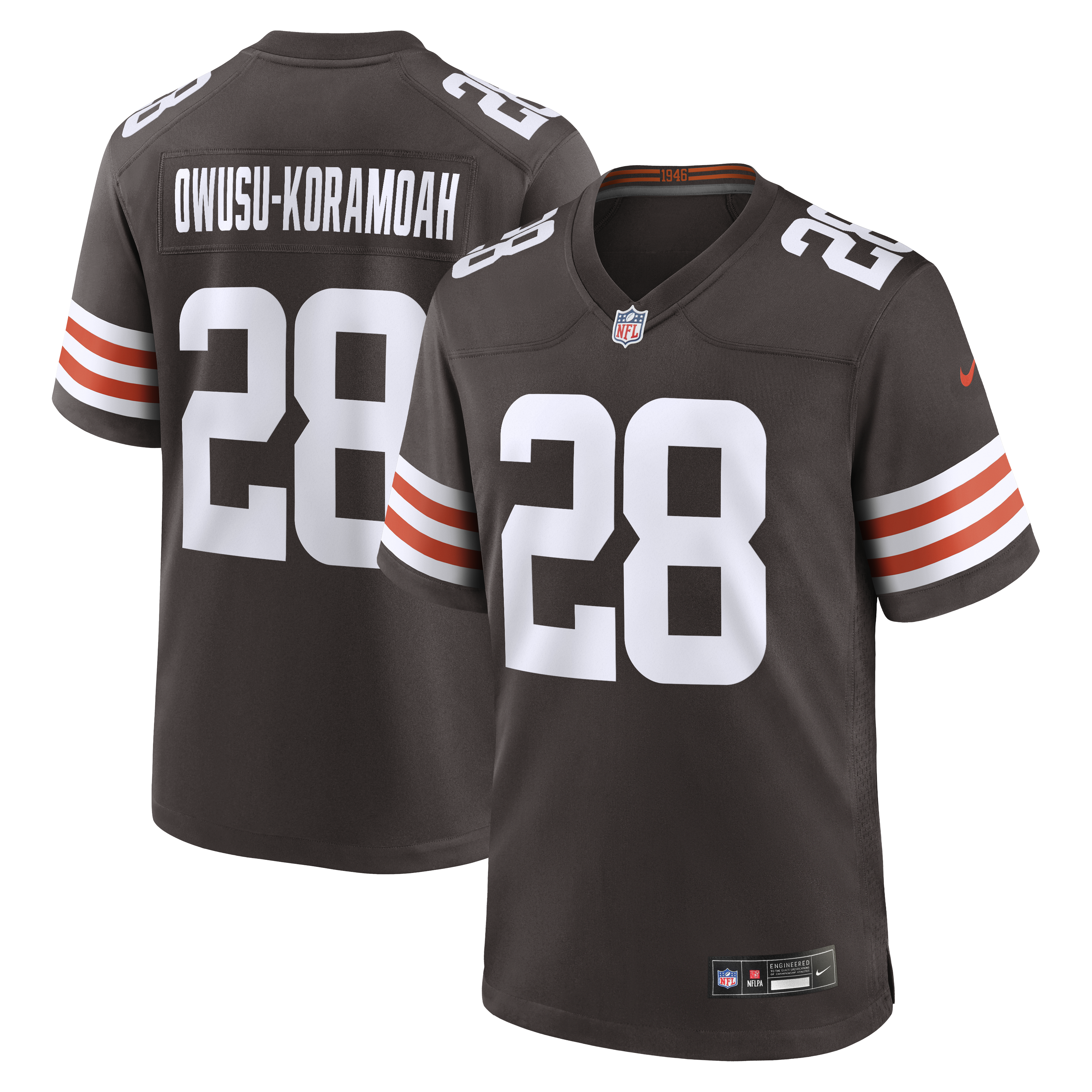 Jeremiah Owusu Koramoah Cleveland Browns Game Player Jersey Brown