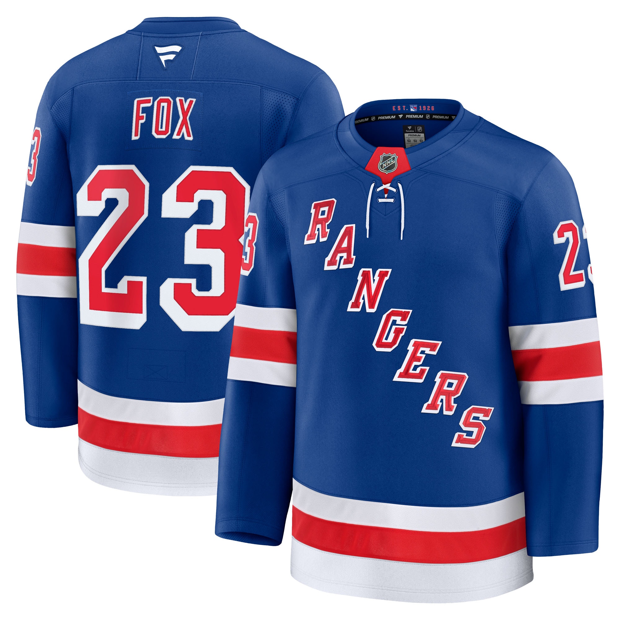 Adam Fox New York Rangers Home Premium Jersey Blue