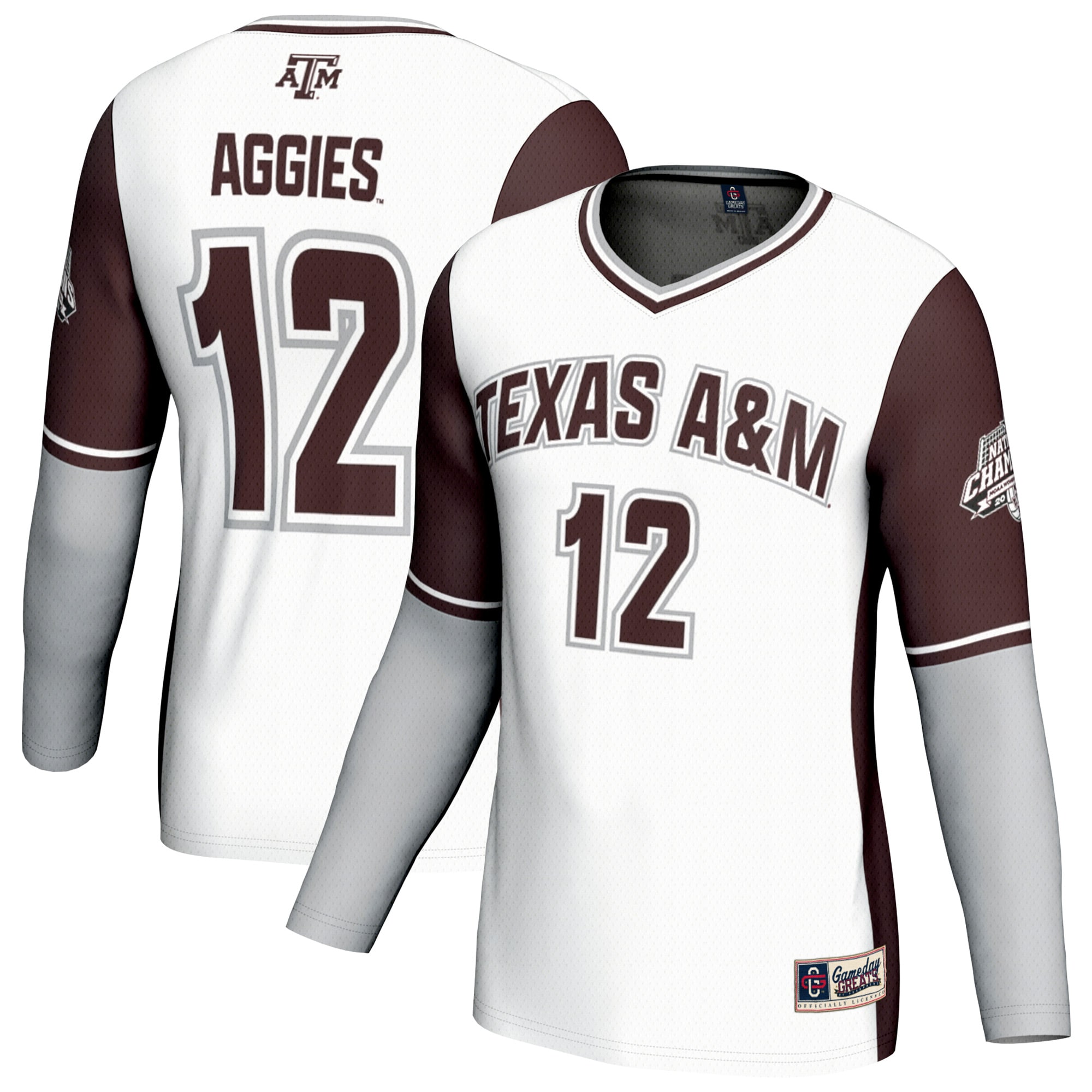 Texas A M Aggies Gameday Greats Unisex 2025 Ncaa Volleyball National Champions Commemorative Fashion Jersey White