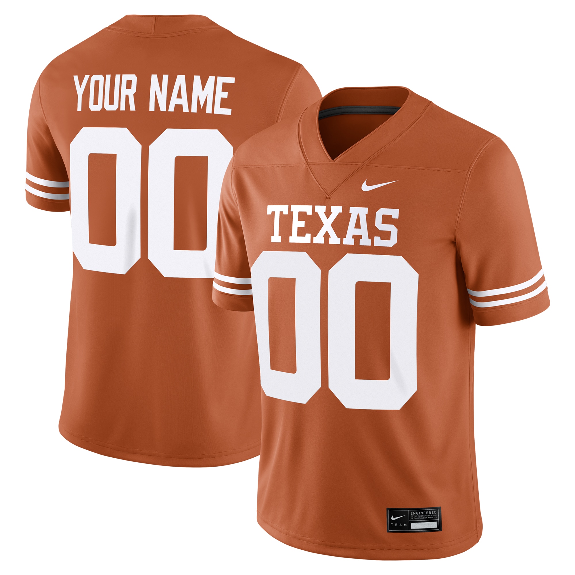 Texas Longhorns Custom Football Game Jersey Texas Orange