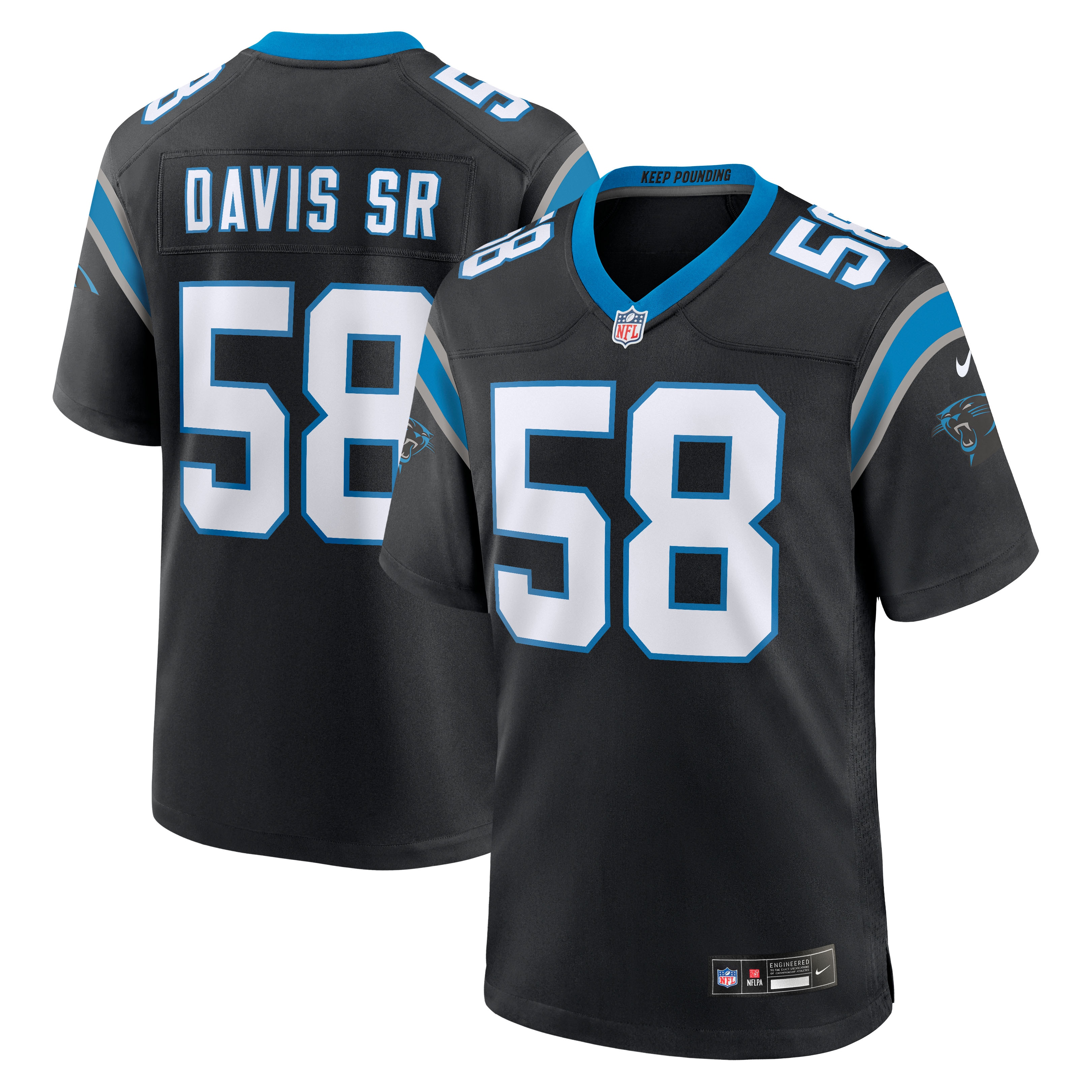Thomas Davis Sr Carolina Panthers Team Retired Game Jersey Black