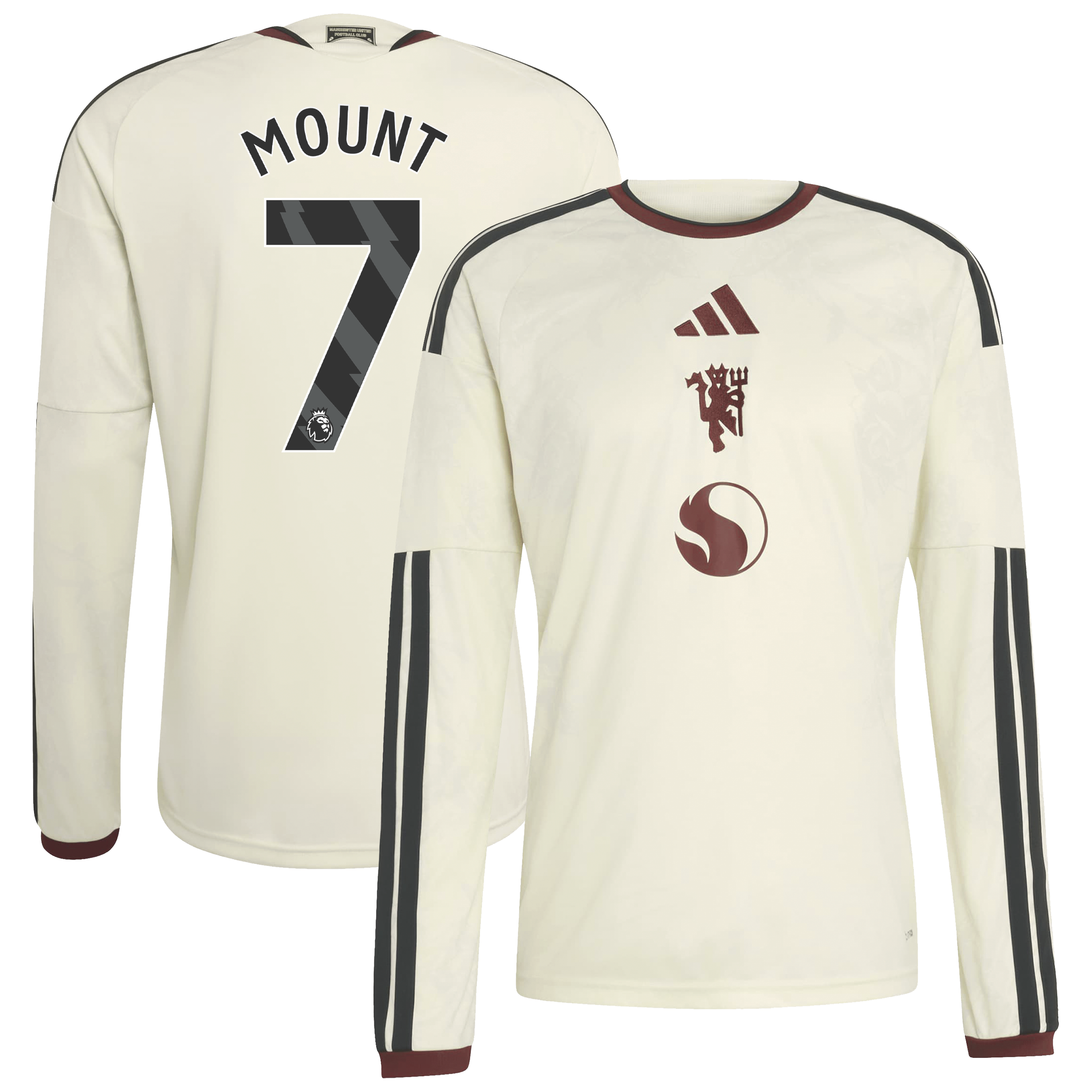 Mason Mount Manchester United 2026/27 Third Replica Long Sleeve Jersey Cream