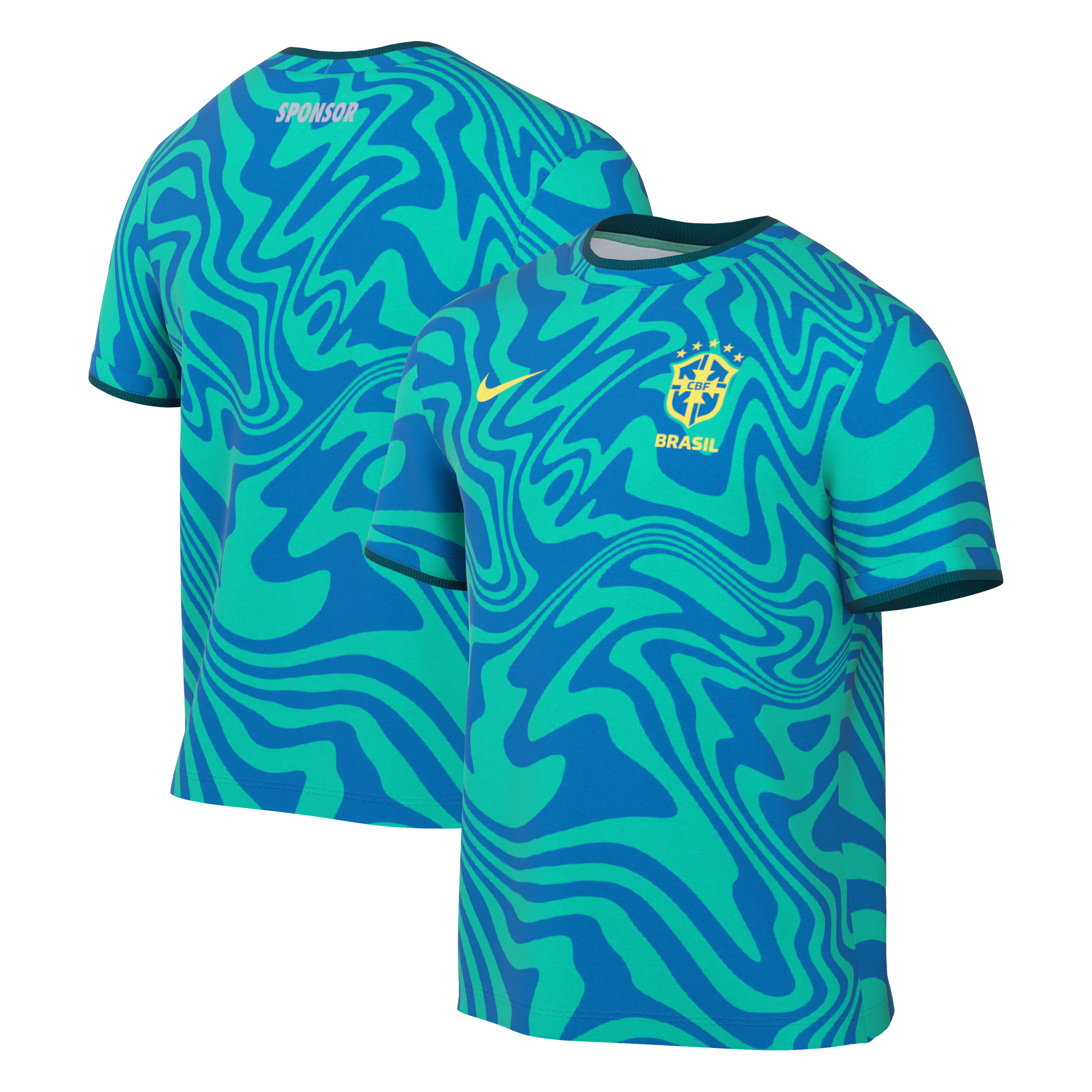 Brazil National Team 2026 Academy Pro Pre Match Top Green
