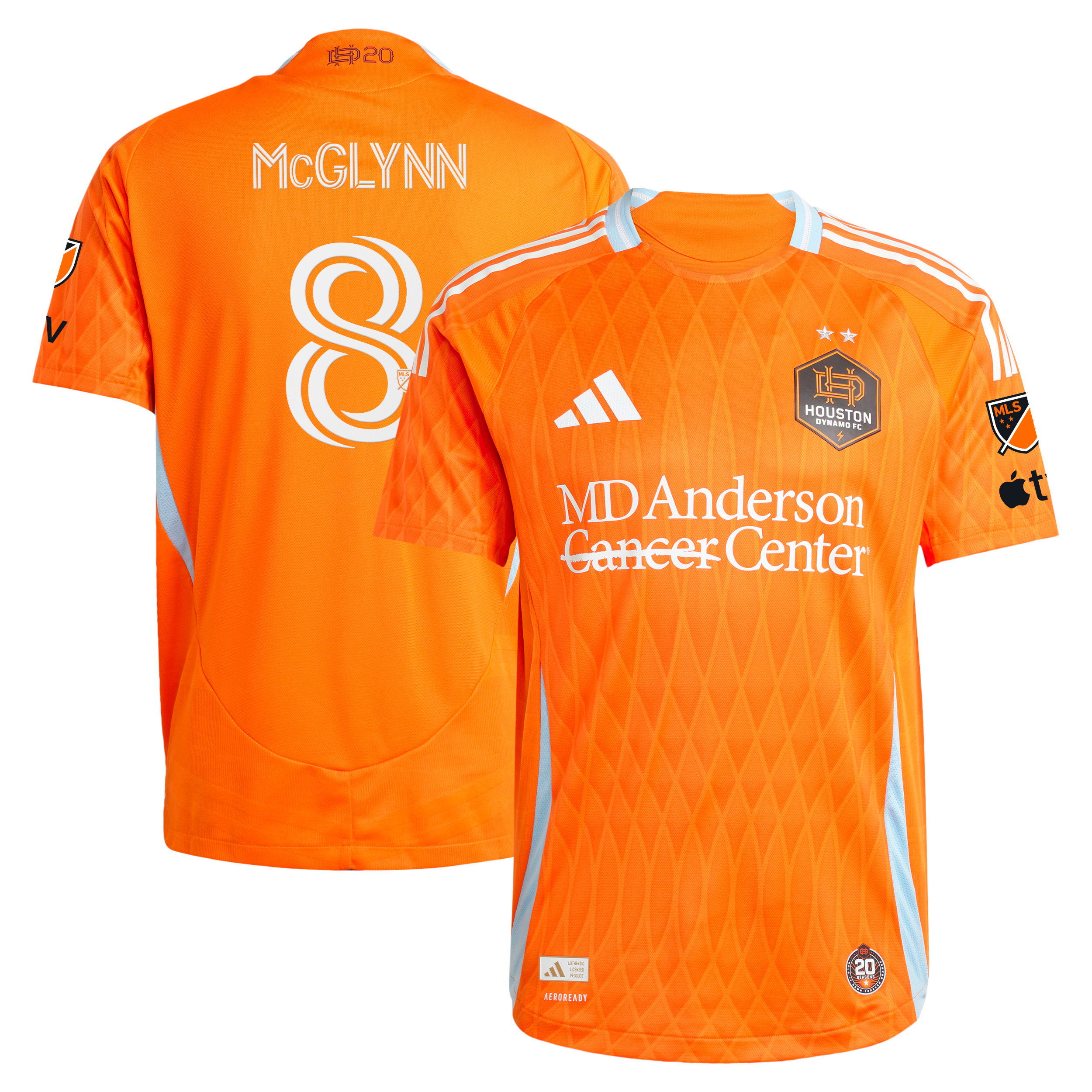 Jack Mcglynn Houston Dynamo Fc 2025 Season 20 On Field Jersey Orange