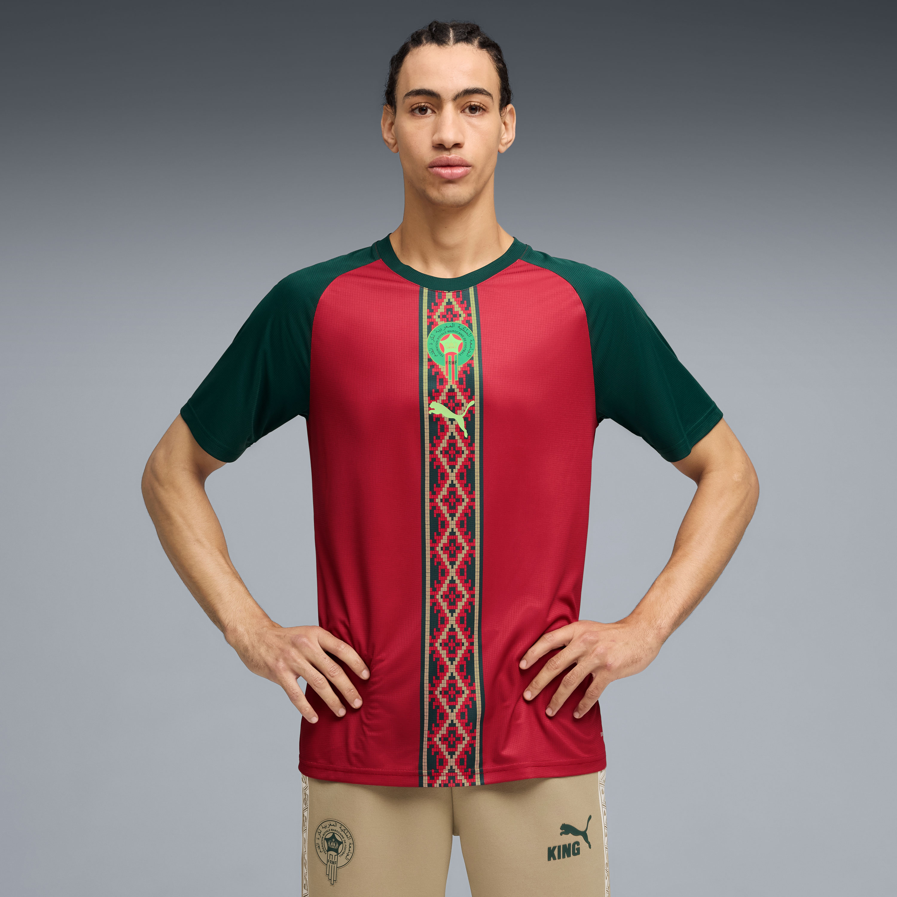 Morocco National Team 2026 Pre Match Top Crimson