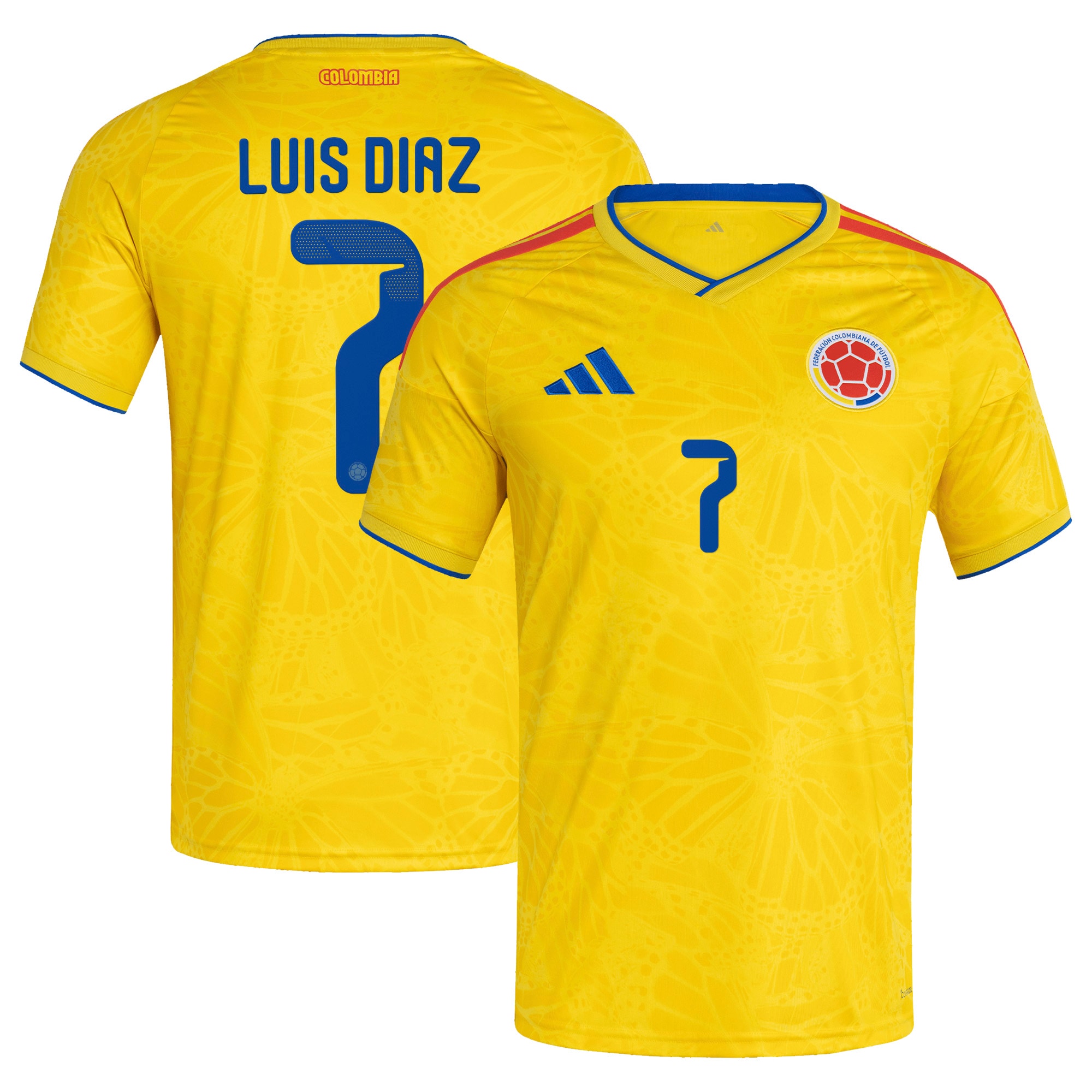 Luis Diaz Colombia National Team 2026 Home Replica Jersey Yellow