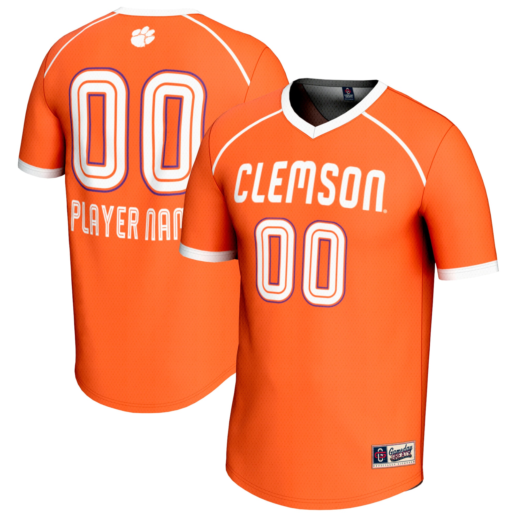 Clemson Tigers Gameday Greats Nil Custom V Neck Lacrosse Fashion Jersey Orange Men