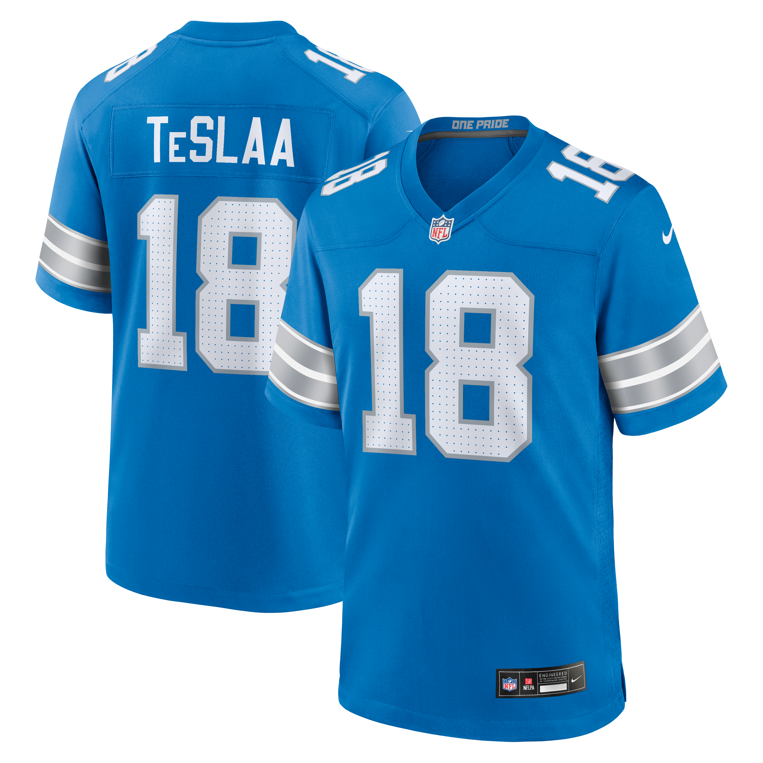 Isaac Teslaa Detroit Lions Game Player Jersey Blue