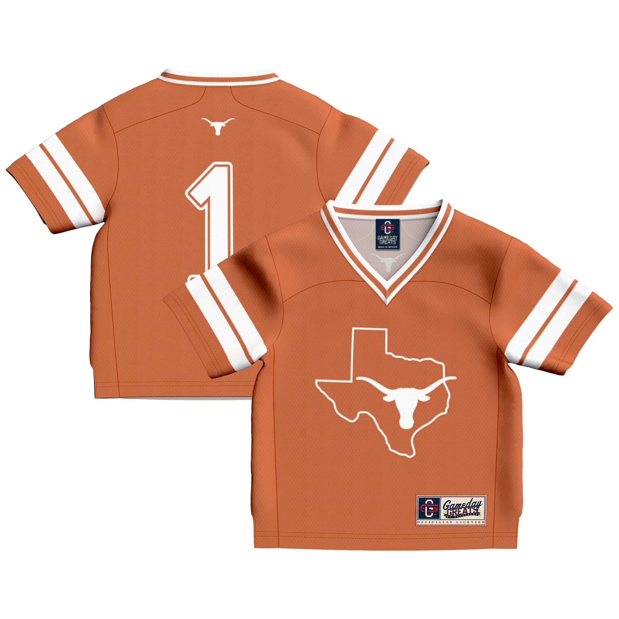 1 Texas Longhorns Gameday Greats Infant Lightweight Collegiate Football Fashion Jersey Texas Orange