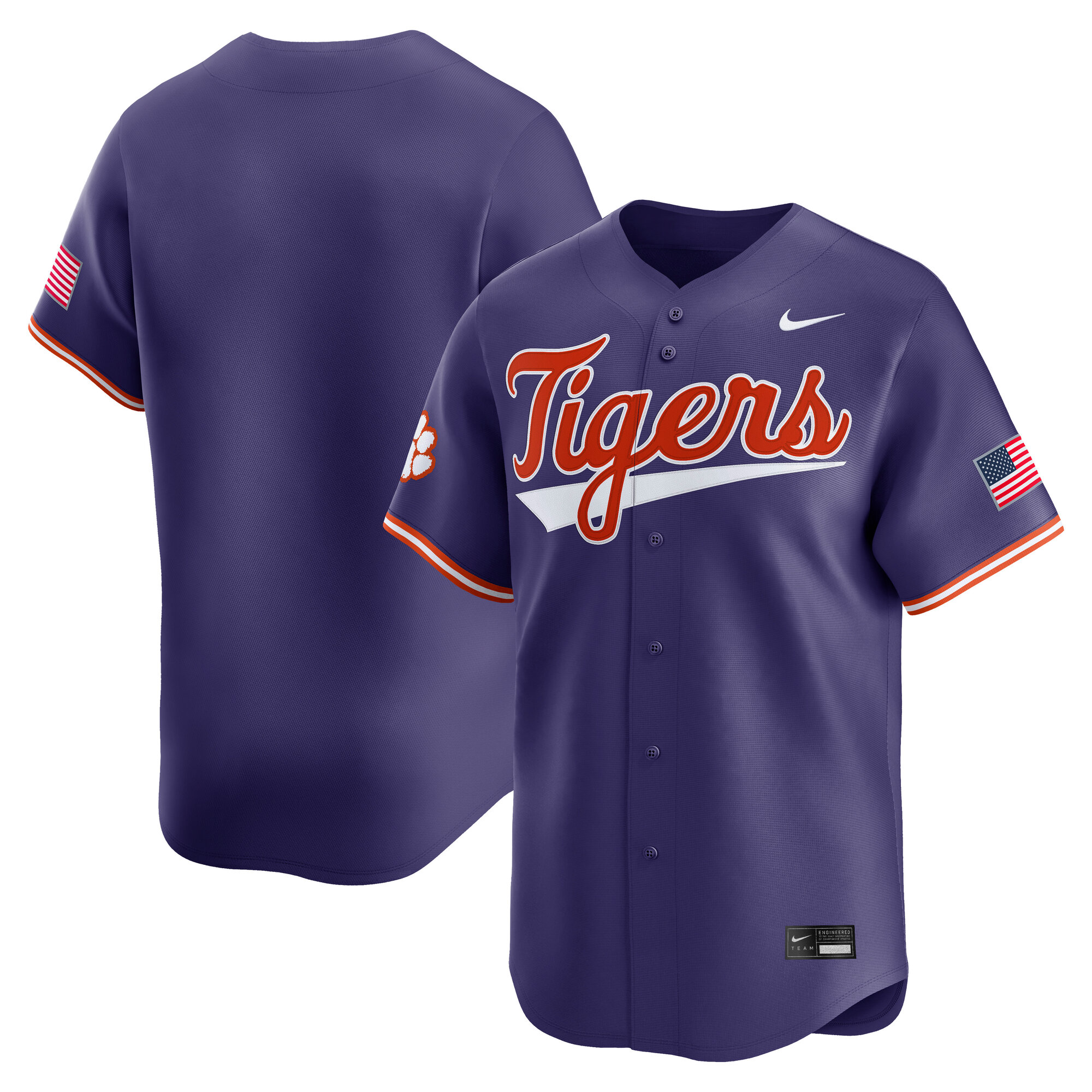 Clemson Tigers Baseball Limited Jersey Purple