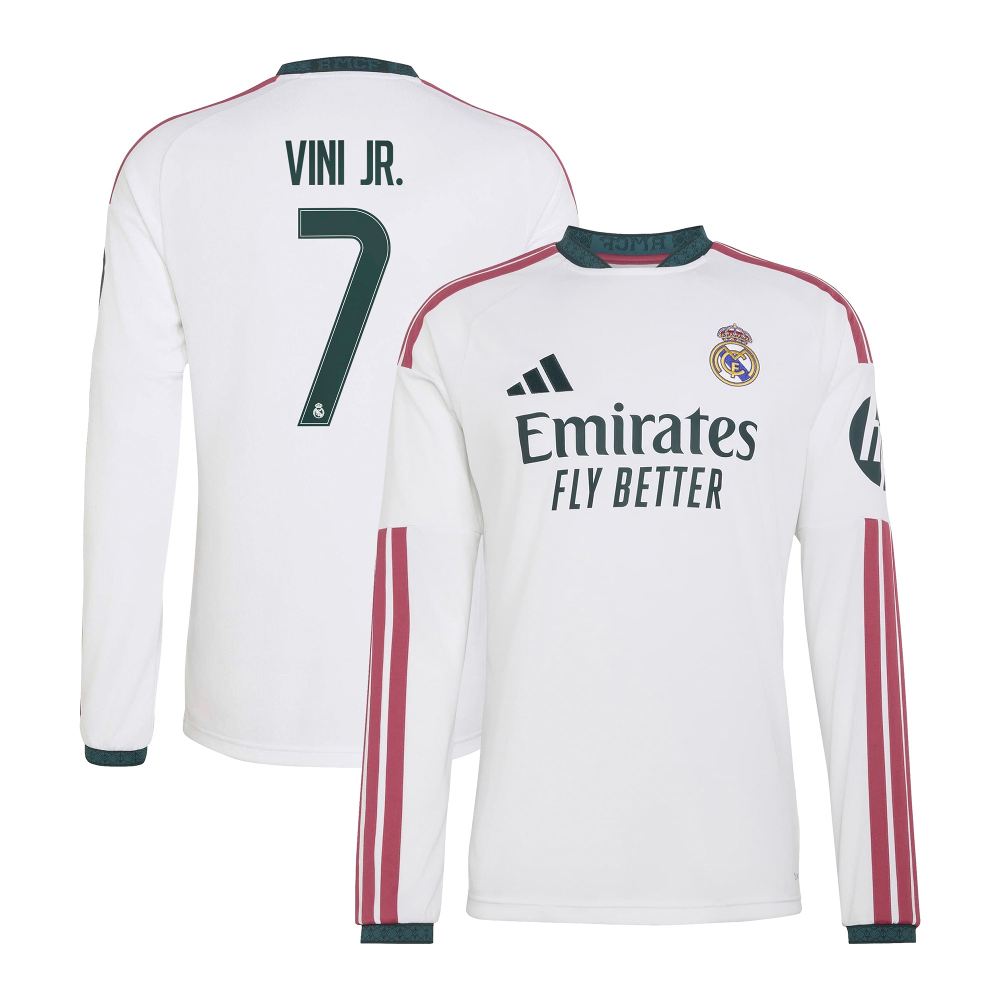 Vini Jr Real Madrid 2026/27 Home Replica Long Sleeve Jersey White