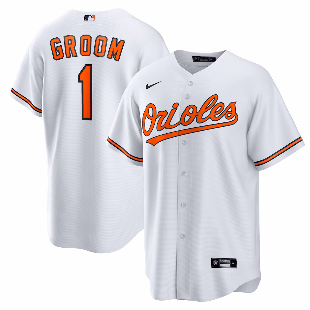 Baltimore Orioles 1 Groom Home Replica Jersey White