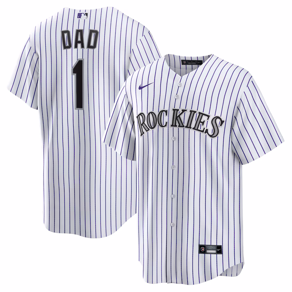 Colorado Rockies 1 Dad Home Replica Jersey White