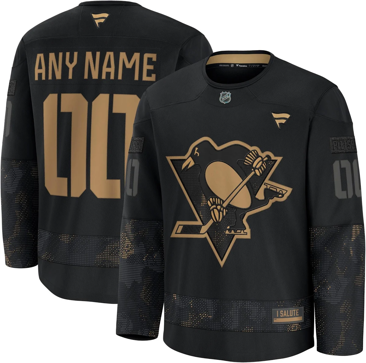 Pittsburgh Penguins Women S 2024 Military Appreciation Custom Practice Jersey Black Women