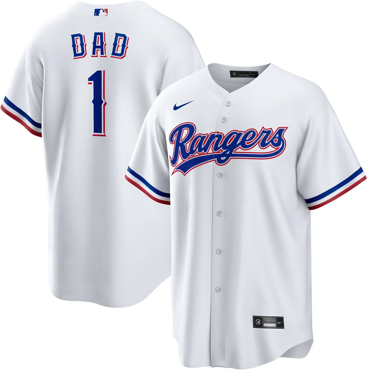 Texas Rangers 1 Dad Home Replica Jersey White