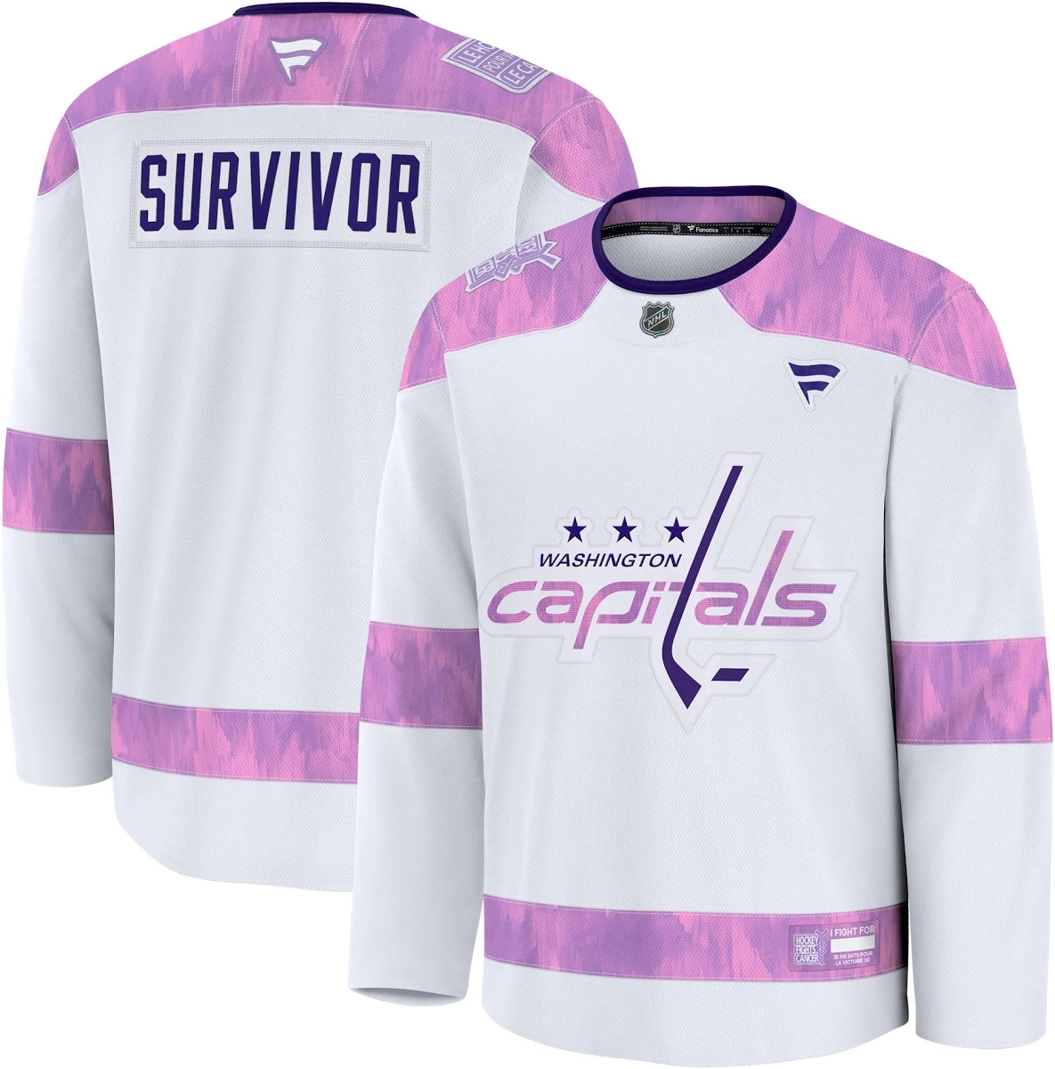 Washington Capitals Women S 2024 Hockey Fights Cancer Custom Practice Jersey White Women