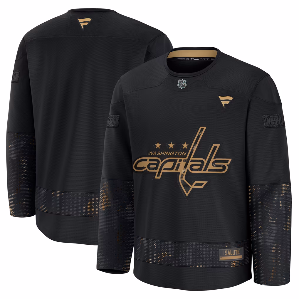 Washington Capitals Women S 2024 Military Appreciation Custom Practice Jersey Black Women