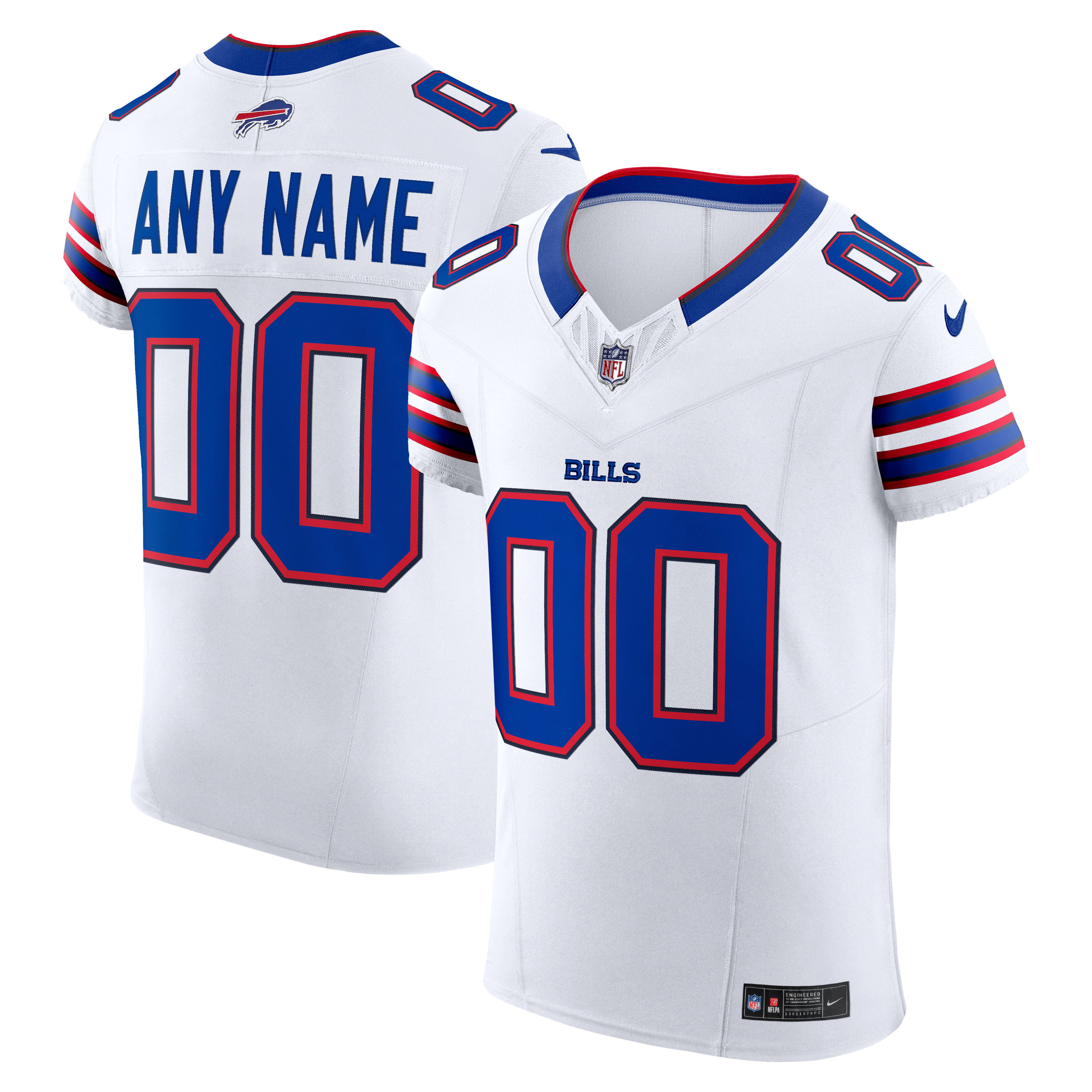 Buffalo Bills Vapor F U S E Elite Custom Jersey White