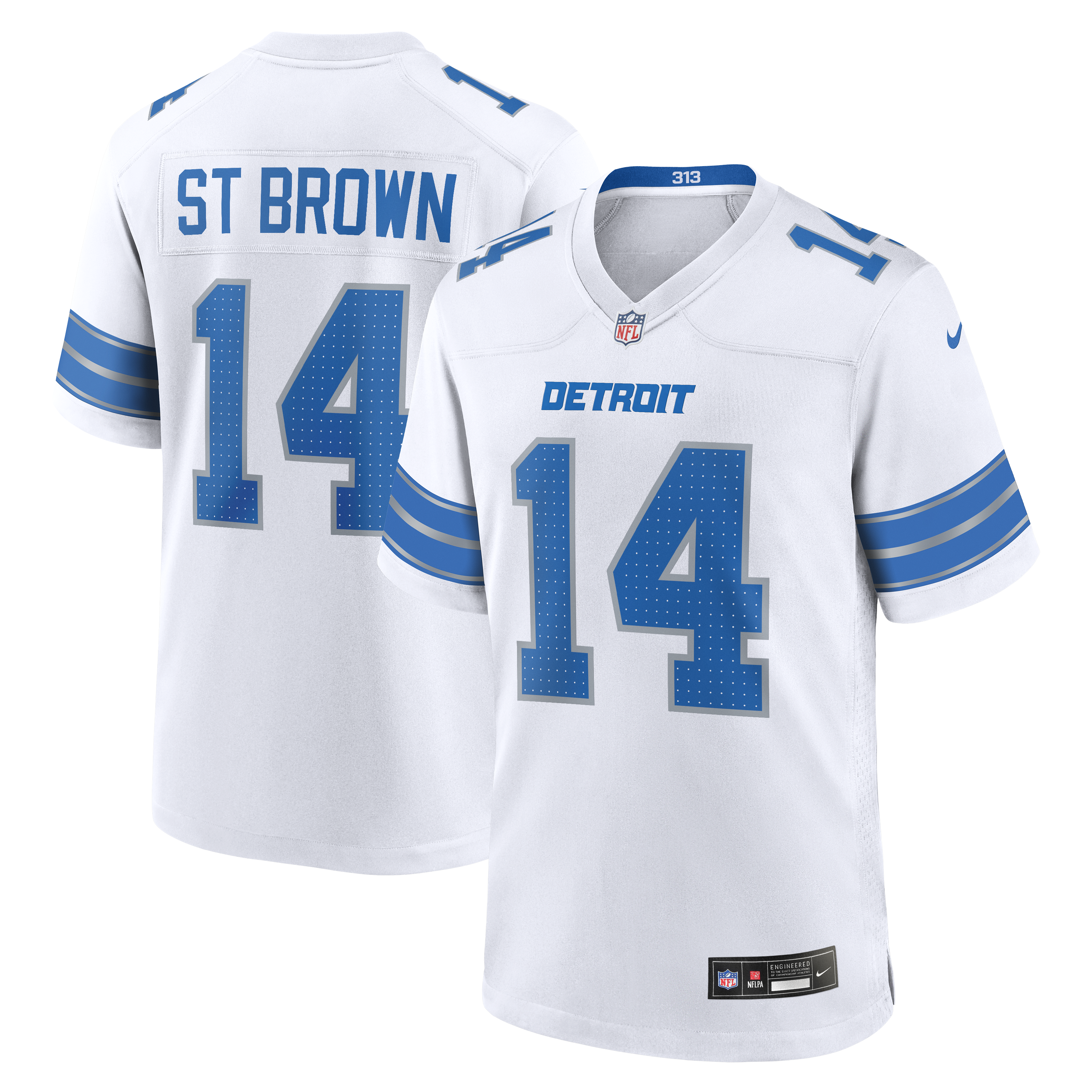 Amon Ra St Brown Detroit Lions Game Jersey White
