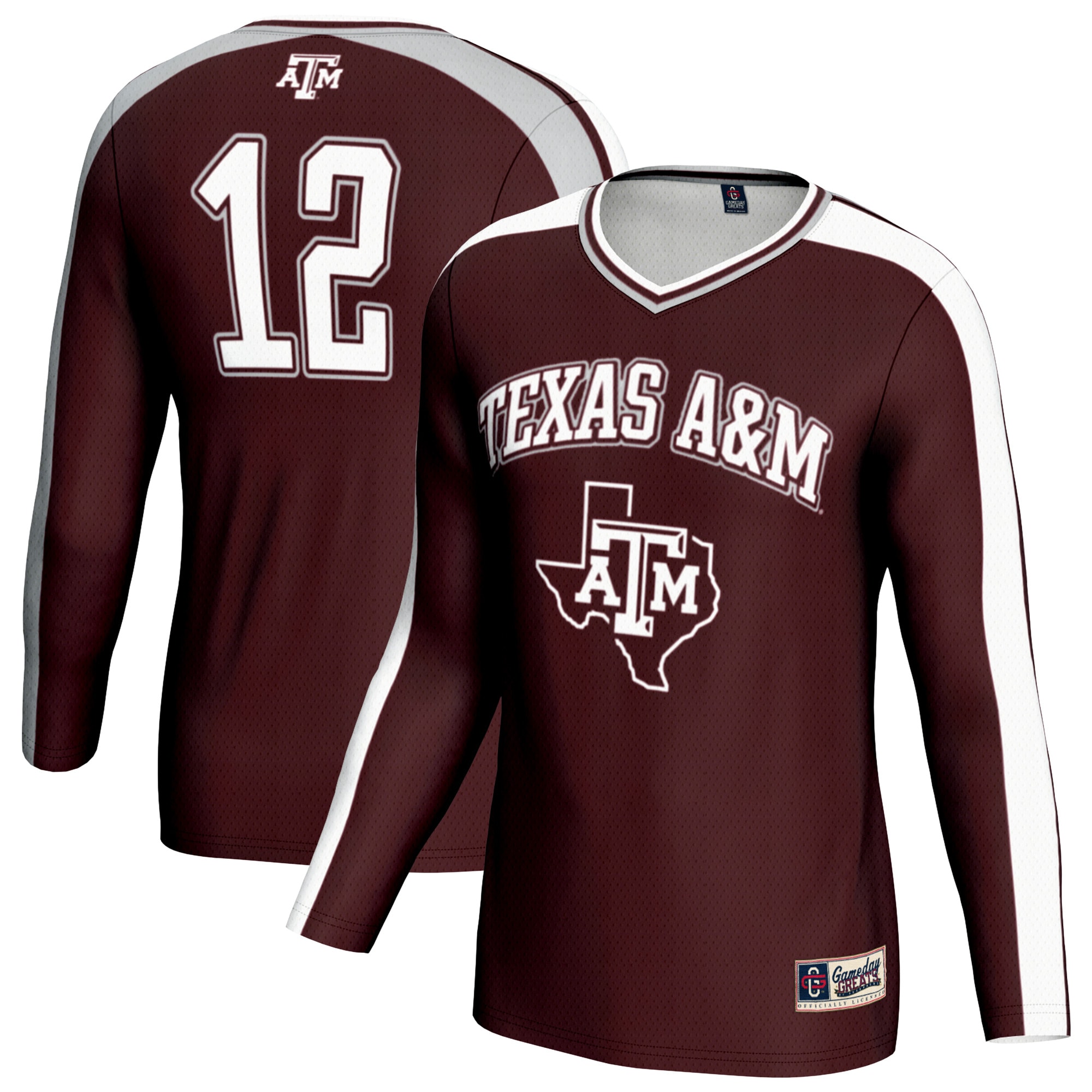Texas A M Aggies Gameday Greats Unisex 12 Lightweight Volleyball Fashion Jersey Maroon