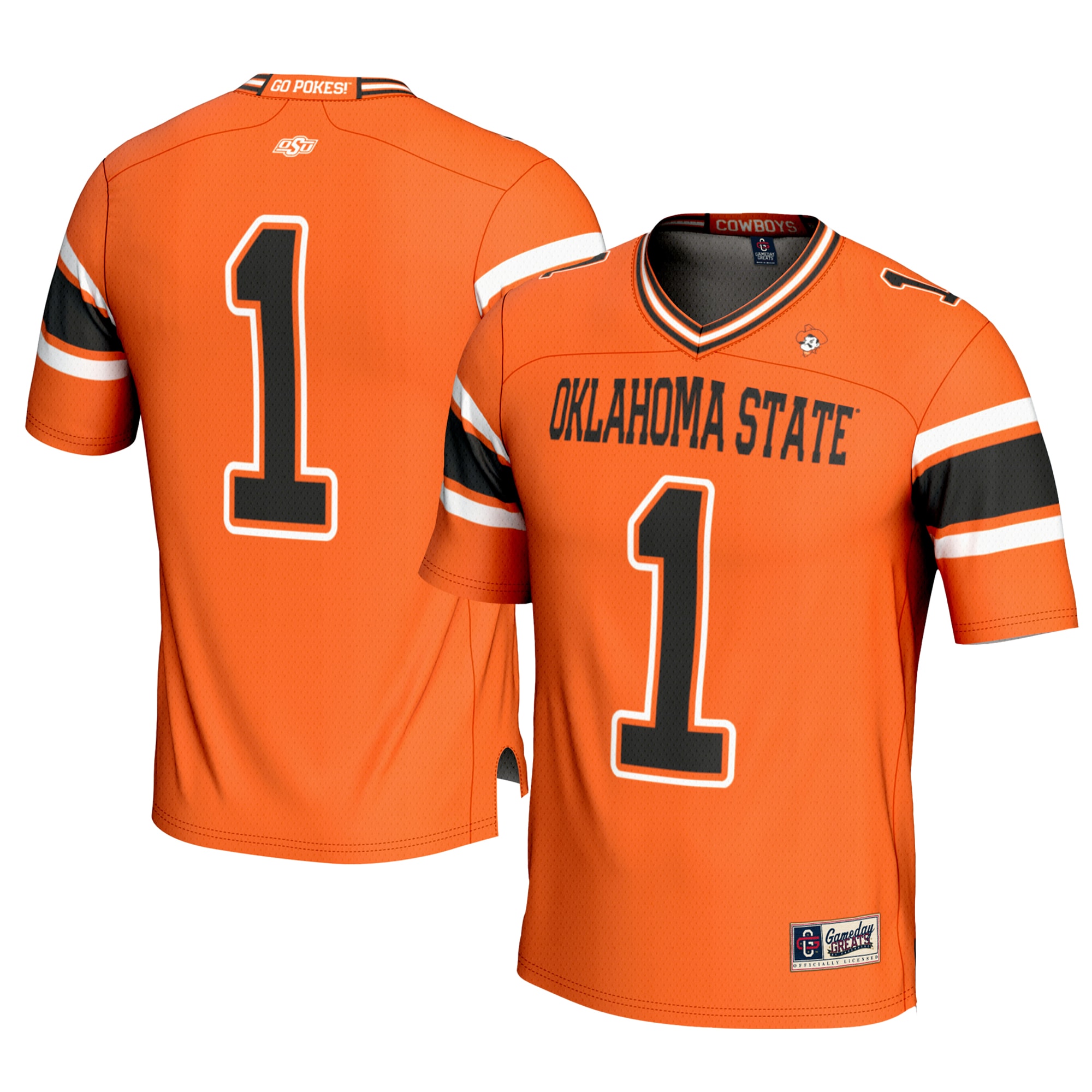 1 Oklahoma State Cowboys Gameday Greats Football Jersey Orange