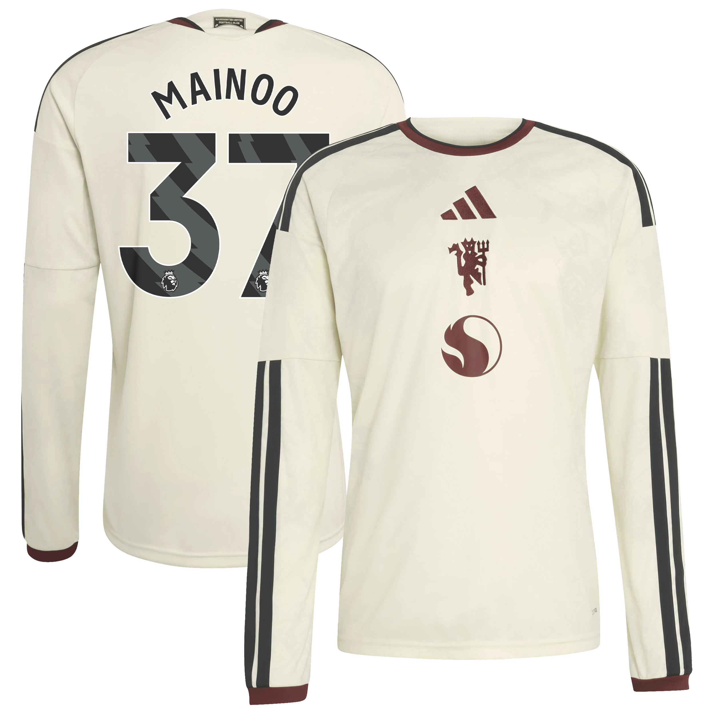 Kobbie Mainoo Manchester United 2026/27 Third Replica Long Sleeve Jersey Cream