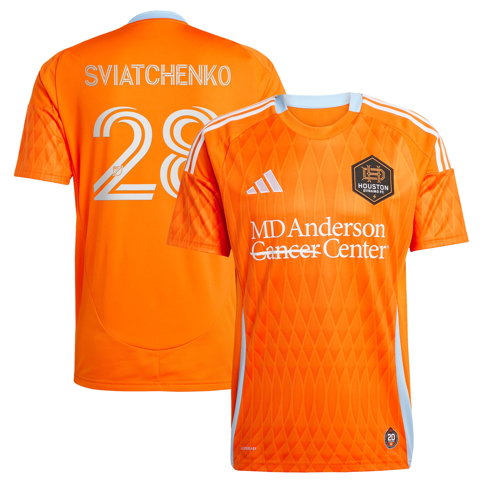Erik Sviatchenko Houston Dynamo Fc 2025 Season 20 Replica Player Jersey Orange