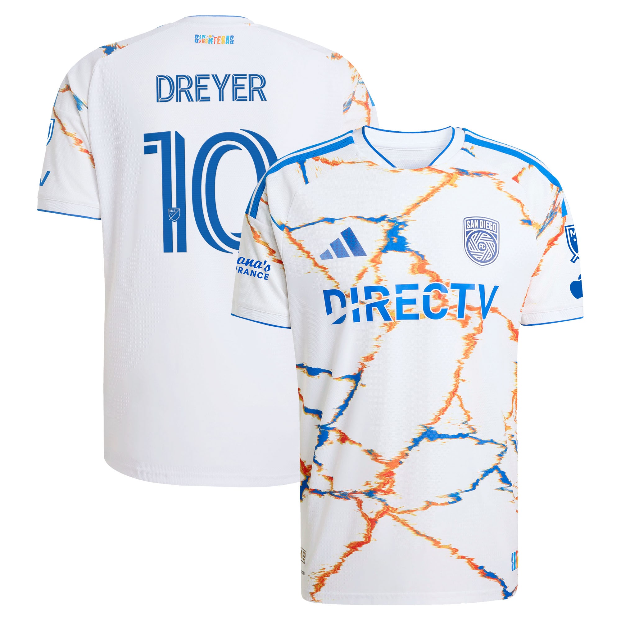 Anders Dreyer San Diego Fc 2026 Unprecedented Unity Kit On Field Patch Jersey White