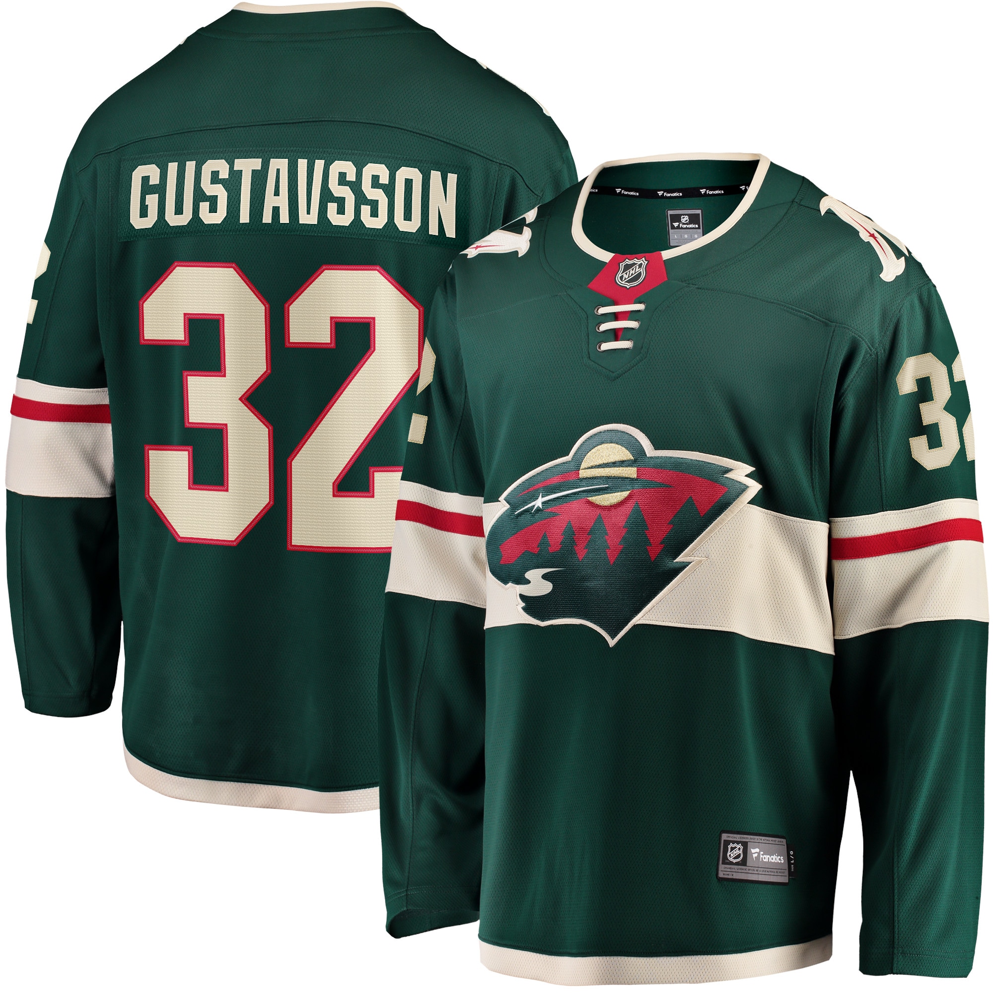 Filip Gustavsson Minnesota Wild Home Breakaway Player Jersey Green