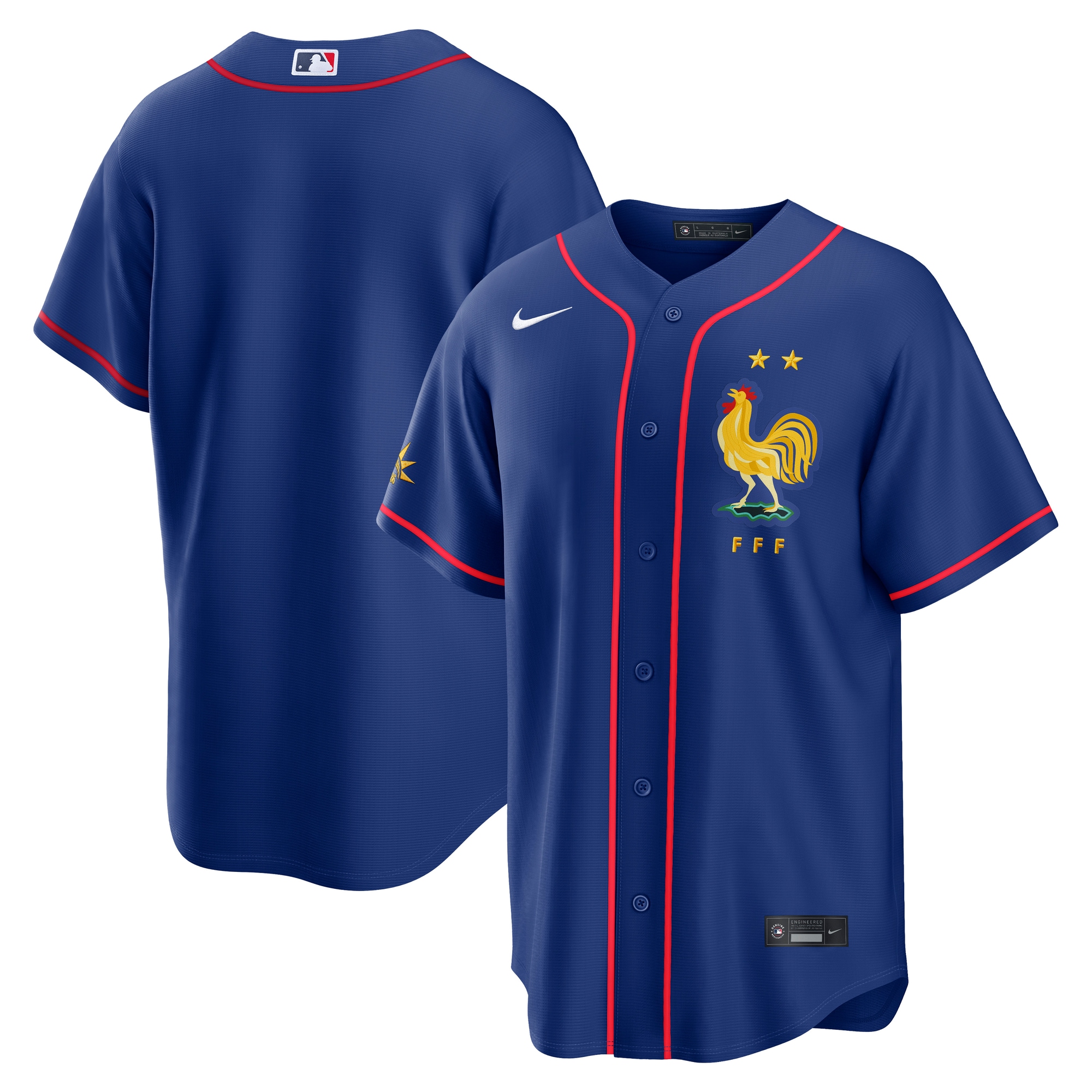 France National Team X Mlb Stadium Replica Jersey Blue
