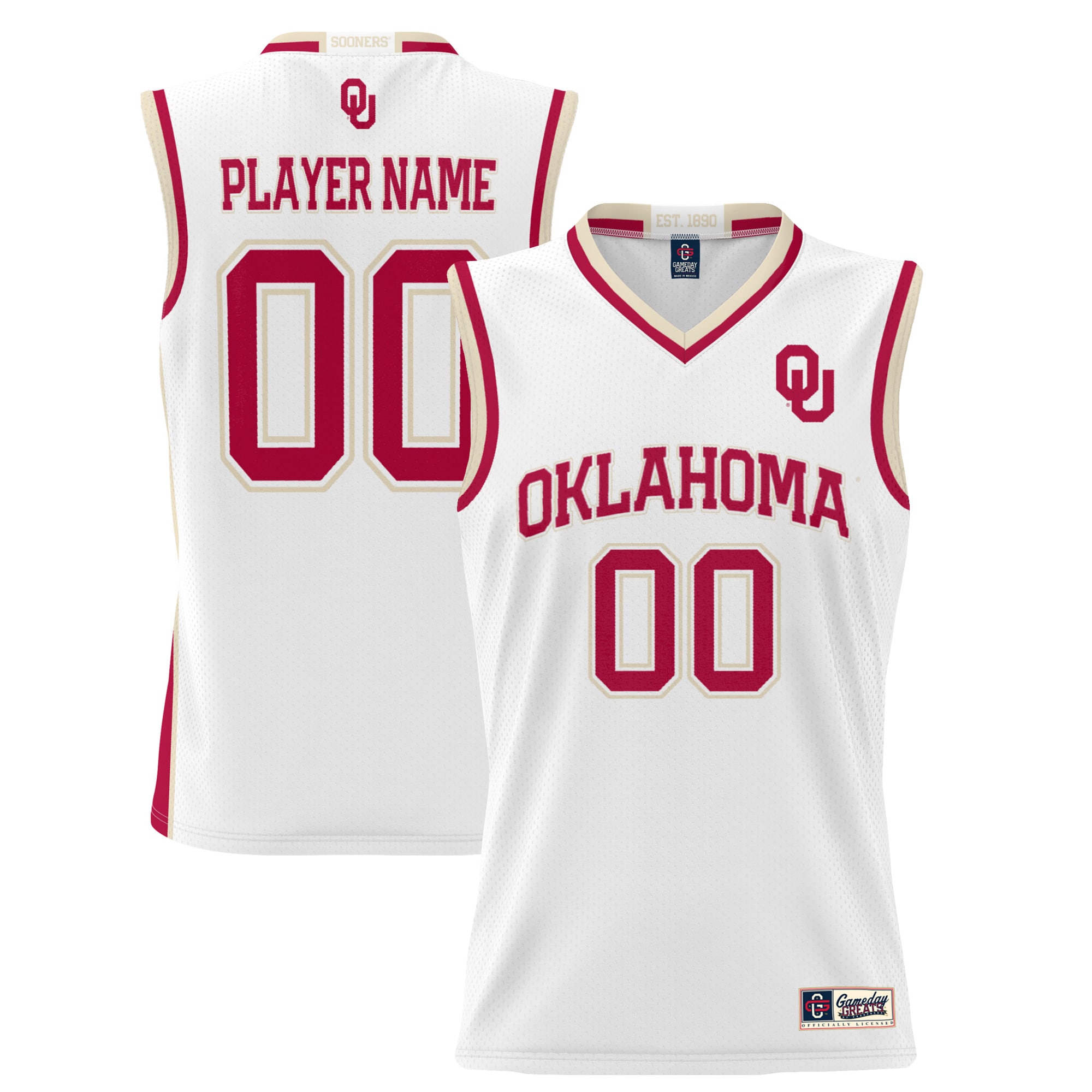 Oklahoma Sooners Gameday Greats Lightweight Nil Pick A Player Basketball Jersey White Men